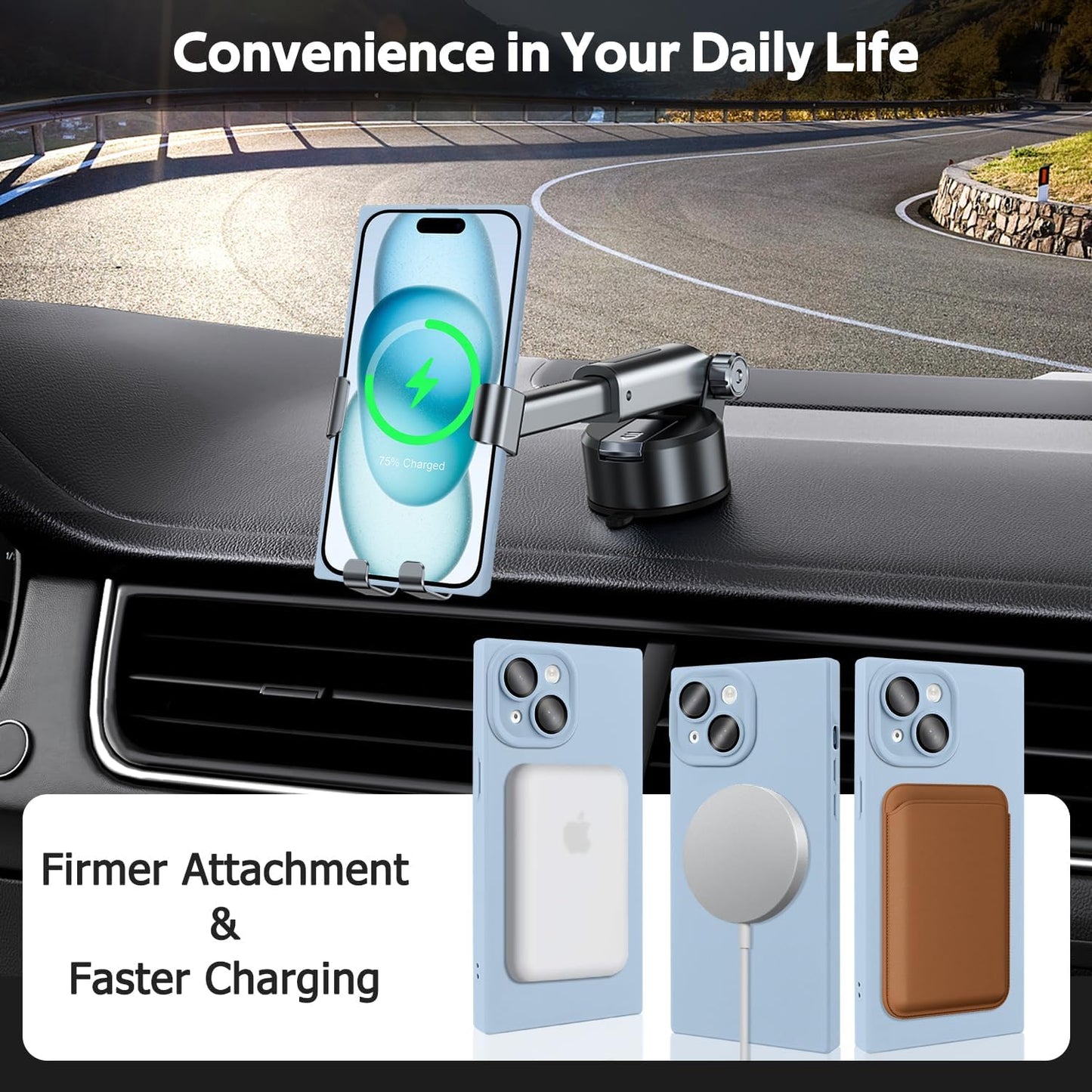 Designed for iPhone 15 Case Compatible with Magsafe Cover Camera Lens Protector Military Grade Protection Shockproof Soft TPU Slim Magnetic Phone Case for iPhone 15 Blue