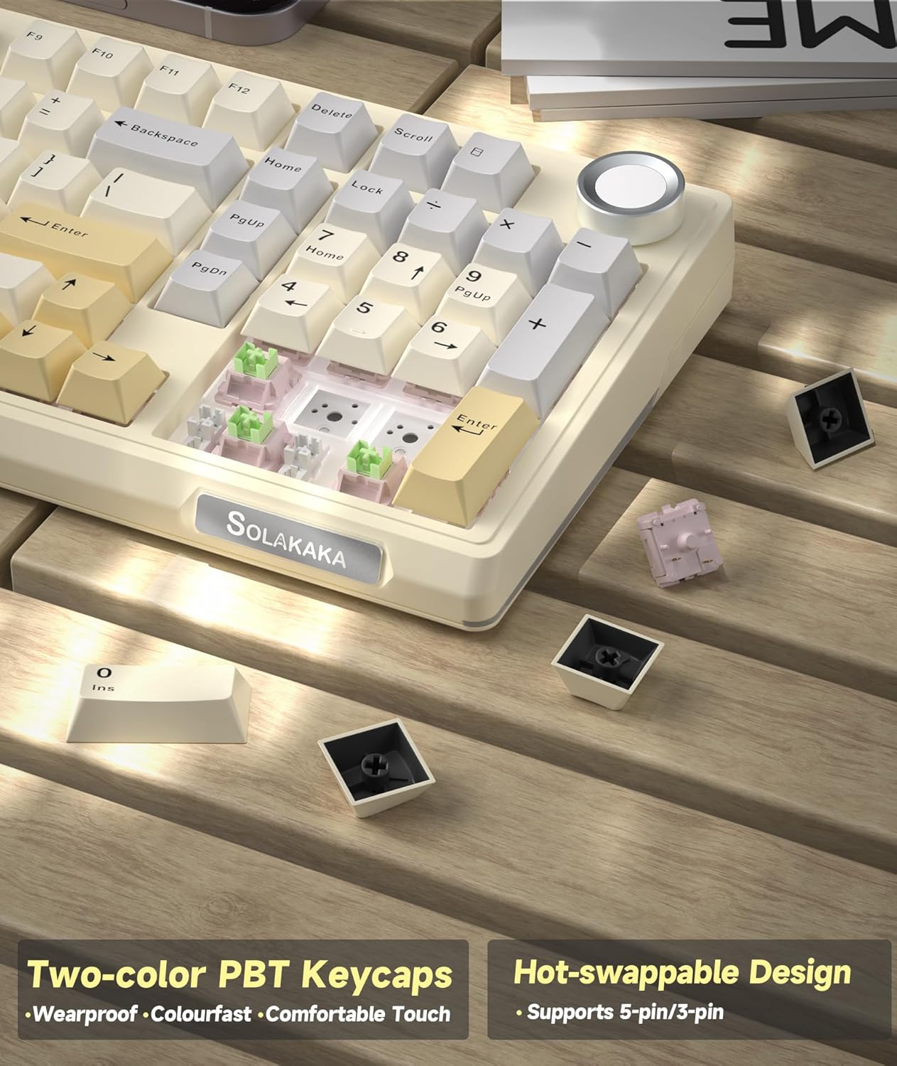 KI99 Pro 96% Wireless Mechanical Gaming Keyboard, Creamy Keyboard with Number Pad, Hot-Swappable Pre-Lubed Switches, Gasket Structure RGB Keyboards for Gamer/PC/Laptop(Beige White)