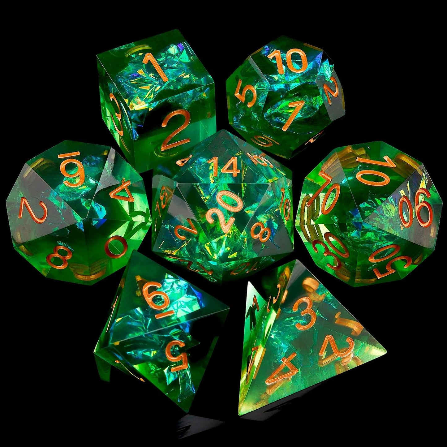 Haxtec Sharp Dice Resin DND Dice Set Polyhedral D&D Dice for Roleplaying Dice Games Compatible with Dungeons and Dragons Gifts