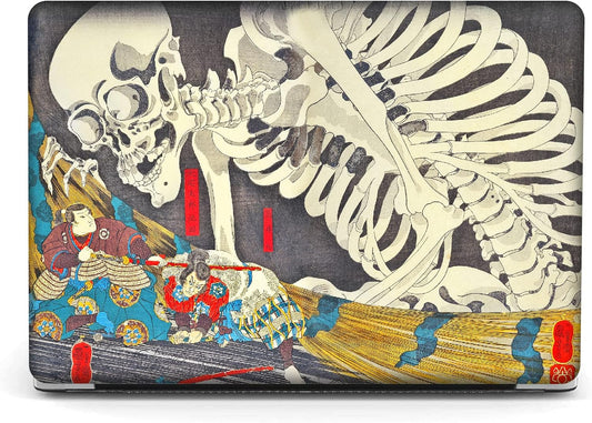 Berkin Arts Compatible with MacBook Air 13 inch Cover, 2022-2018 Release A1932 with Touch ID with Keyboard Cover & Screen Protector Feudal Japan Art (The Skeleton Specter by Kuniyoshi)