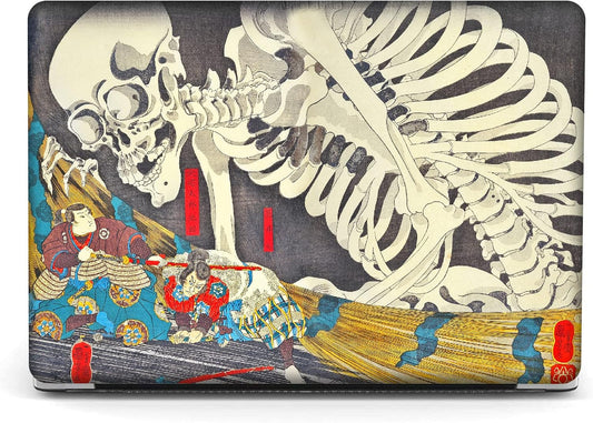 Berkin Arts Compatible with MacBook Pro 13 inch Cover, 2022-2016 Release A1706/A1989/A2159 with Keyboard Cover & Screen Protector Feudal Japan Art (The Skeleton Specter by Kuniyoshi)