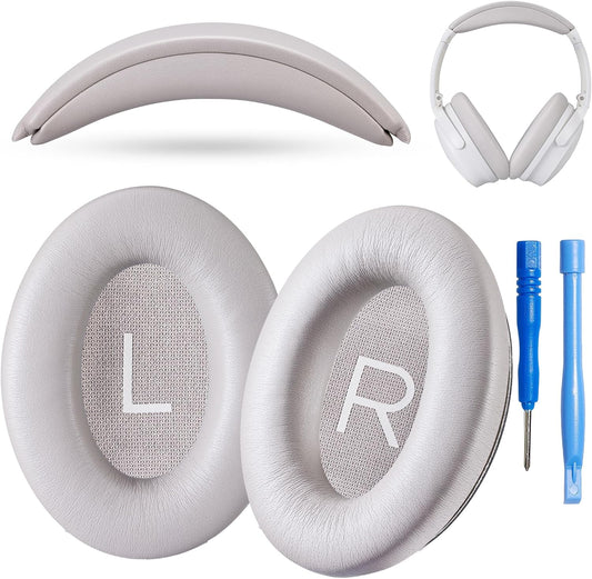 Replacement QC Ear Pad and Headband Pad Kit Cushion. Compatible with Bose QuietComfort (2023) QC45 QCSE QC35 II Wireless Noise Cancelling Headphones (Sandstone) Easy DIY Fit