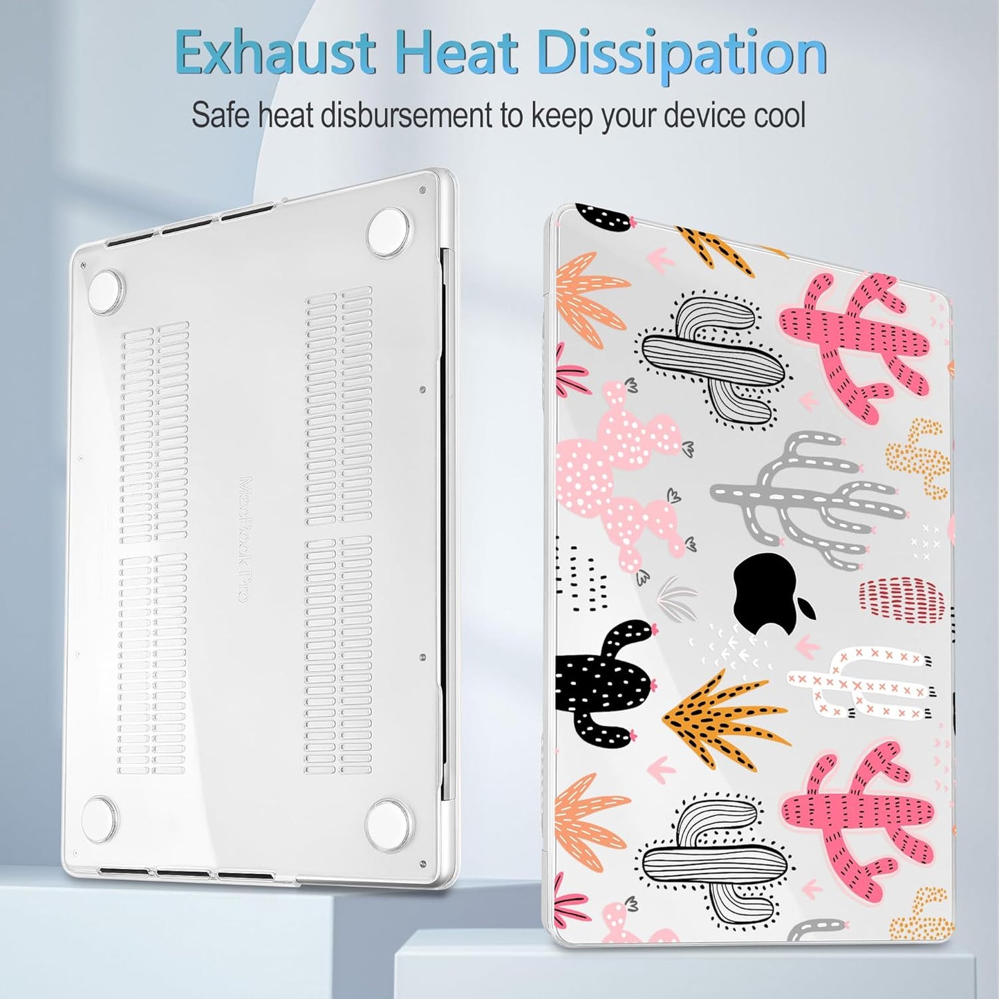 Mektron Case for MacBook Pro 16" M4 A3403 A3186 M3 A2991 M2 A2780 M1 A2485 (2021/2023/2024) Pro/Max with Touch ID, Hard Shell Plastic Laptop Cover Keyboard Cover Screen Protector, Colorful Cacti