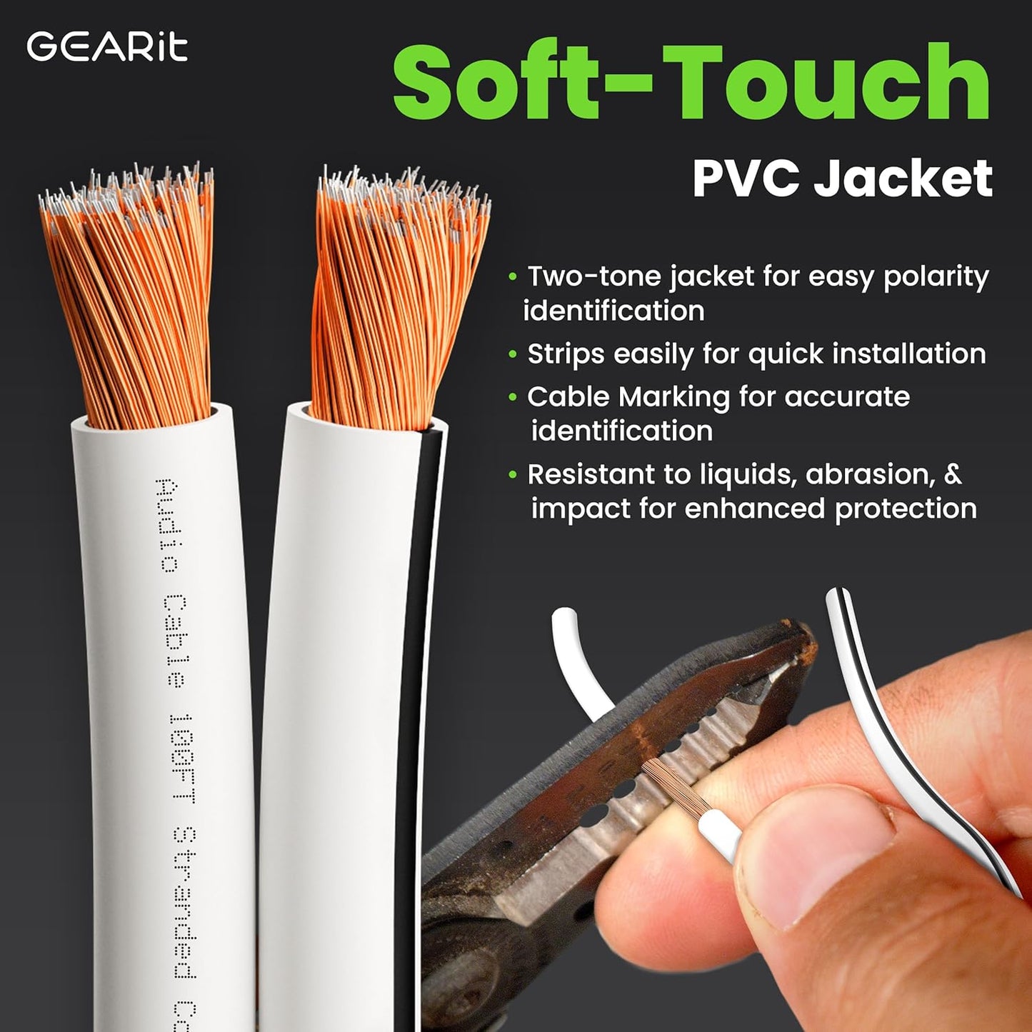 14AWG Speaker Wire, GearIT Pro Series 14 AWG Gauge Speaker Wire Cable (200 Feet / 60.9 Meters) Great Use for Home Theater Speakers and Car Speakers White