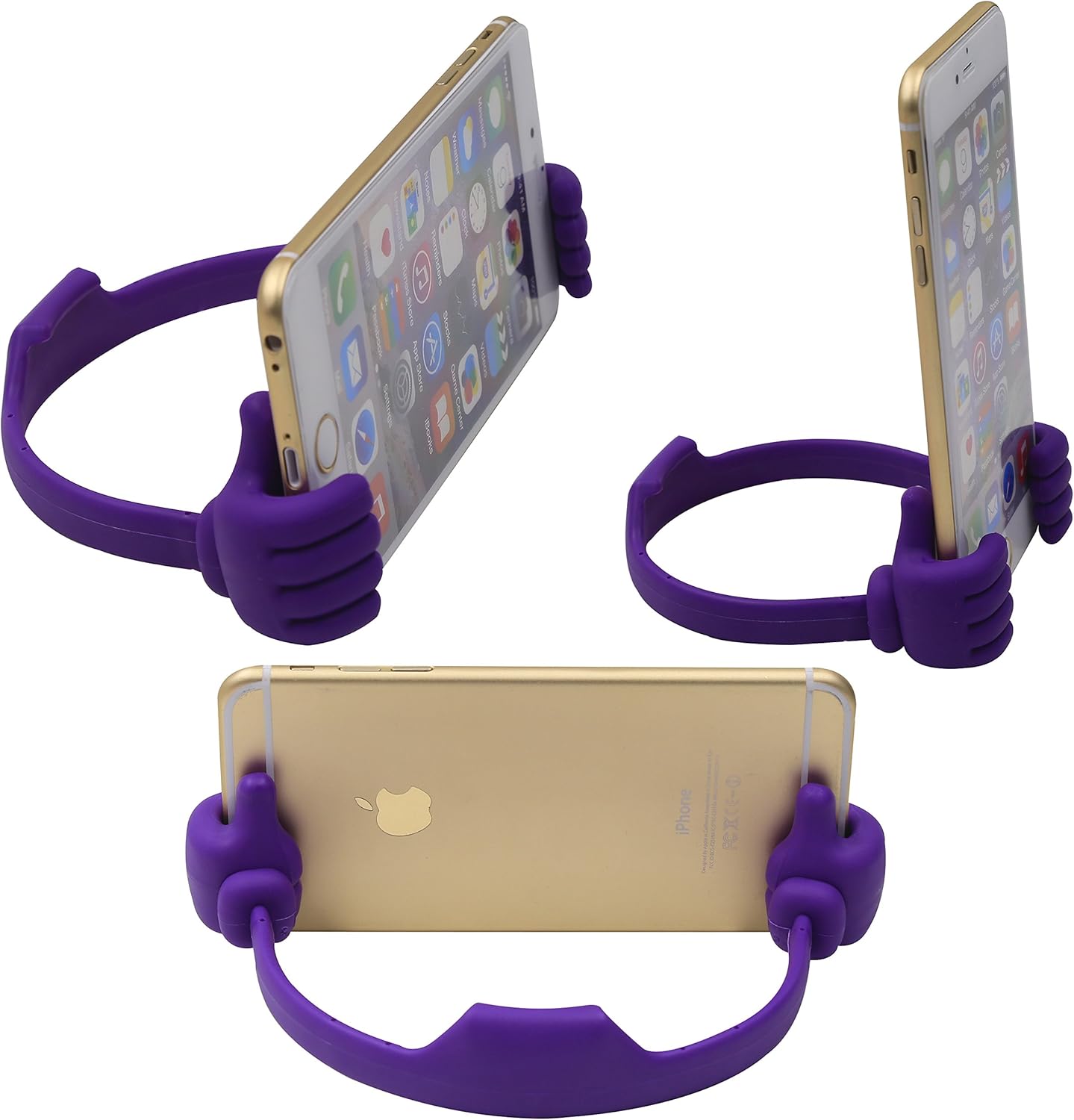 Honsky Thumbs-up Cell Phone Stand Holder, Tablet Stand Cradle for Desk Desktop Smartphone Cellphone Mobile Phone Tablets â€“ Universal Adjustable Flexible, Purple