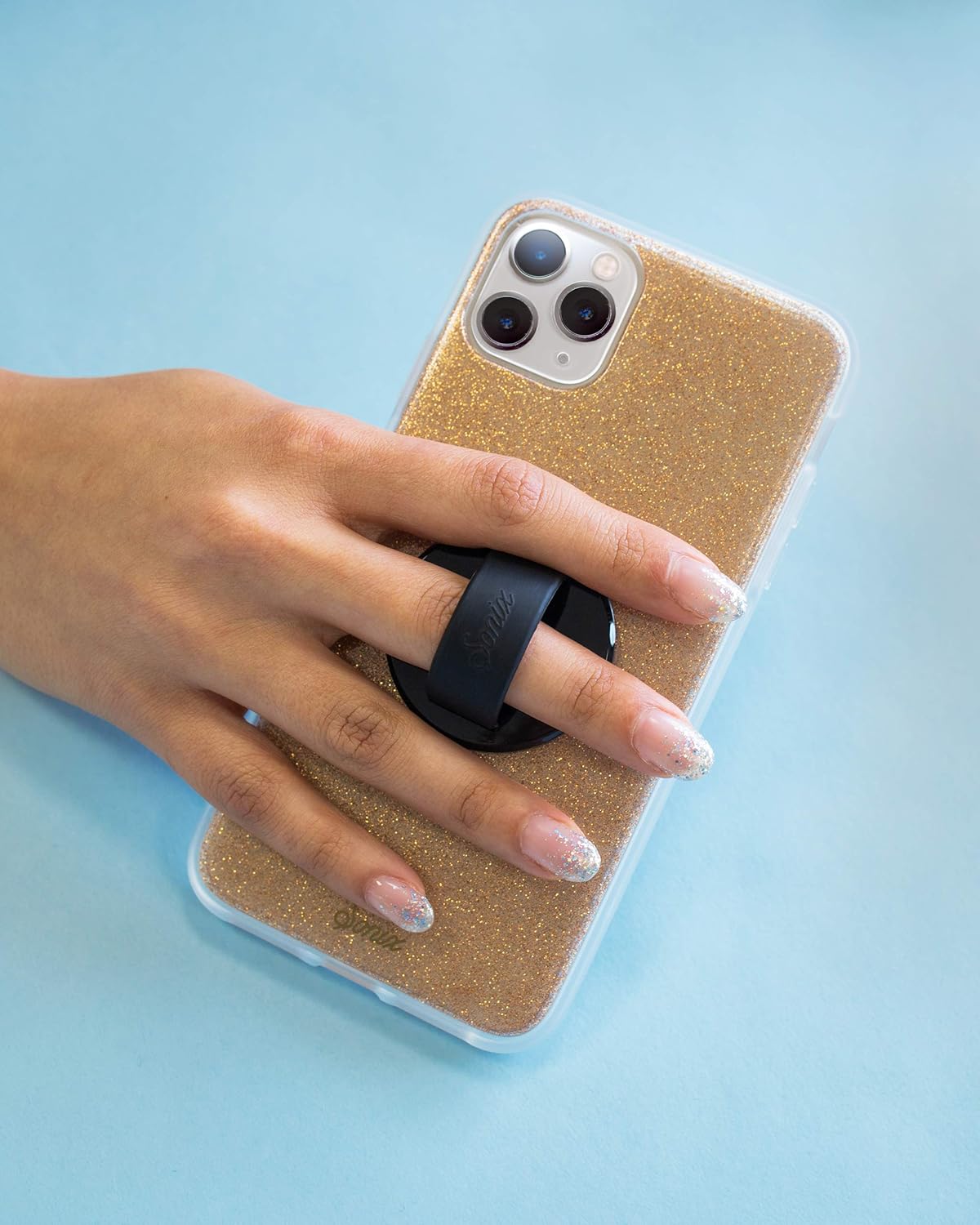 Sonix Silicone Phone Ring - Piano Black, Black