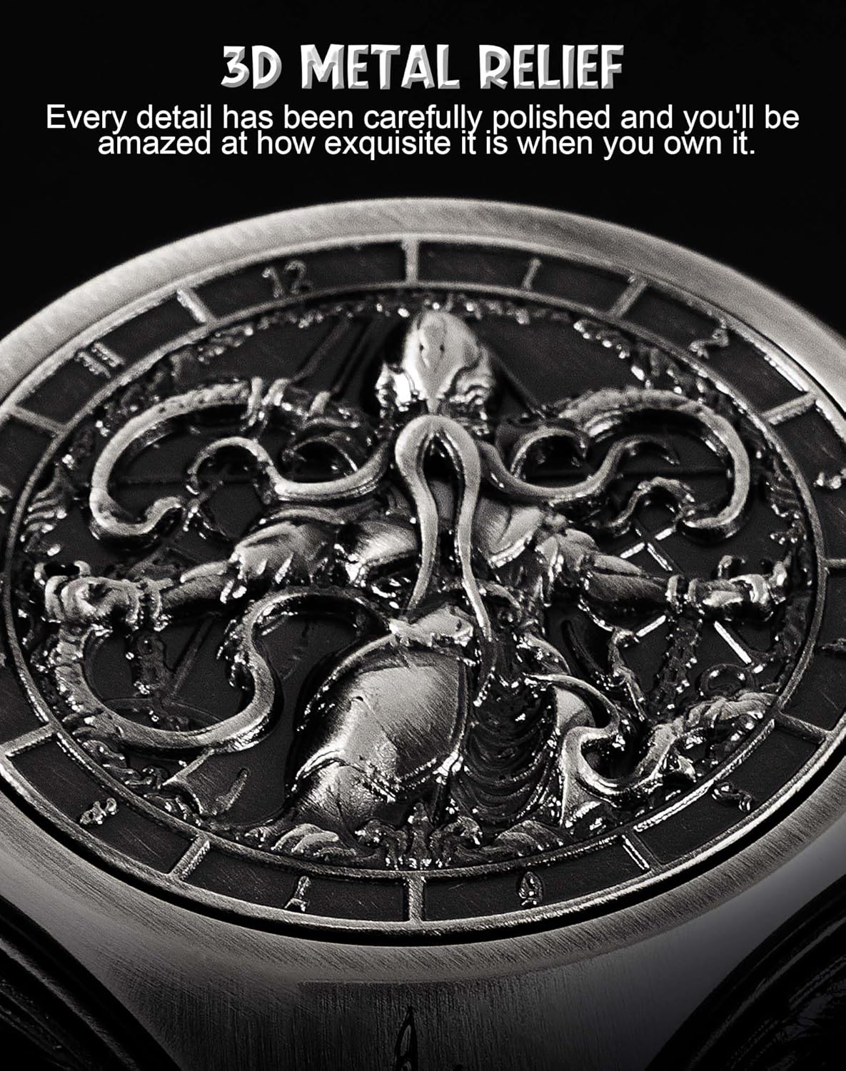 Kabinka Spinner Dice for 7 in 1 DND Dice Set, Unique Metal Dice for Dungeons and Dragons RPG Role Playing Gaming (Ancient Silver)