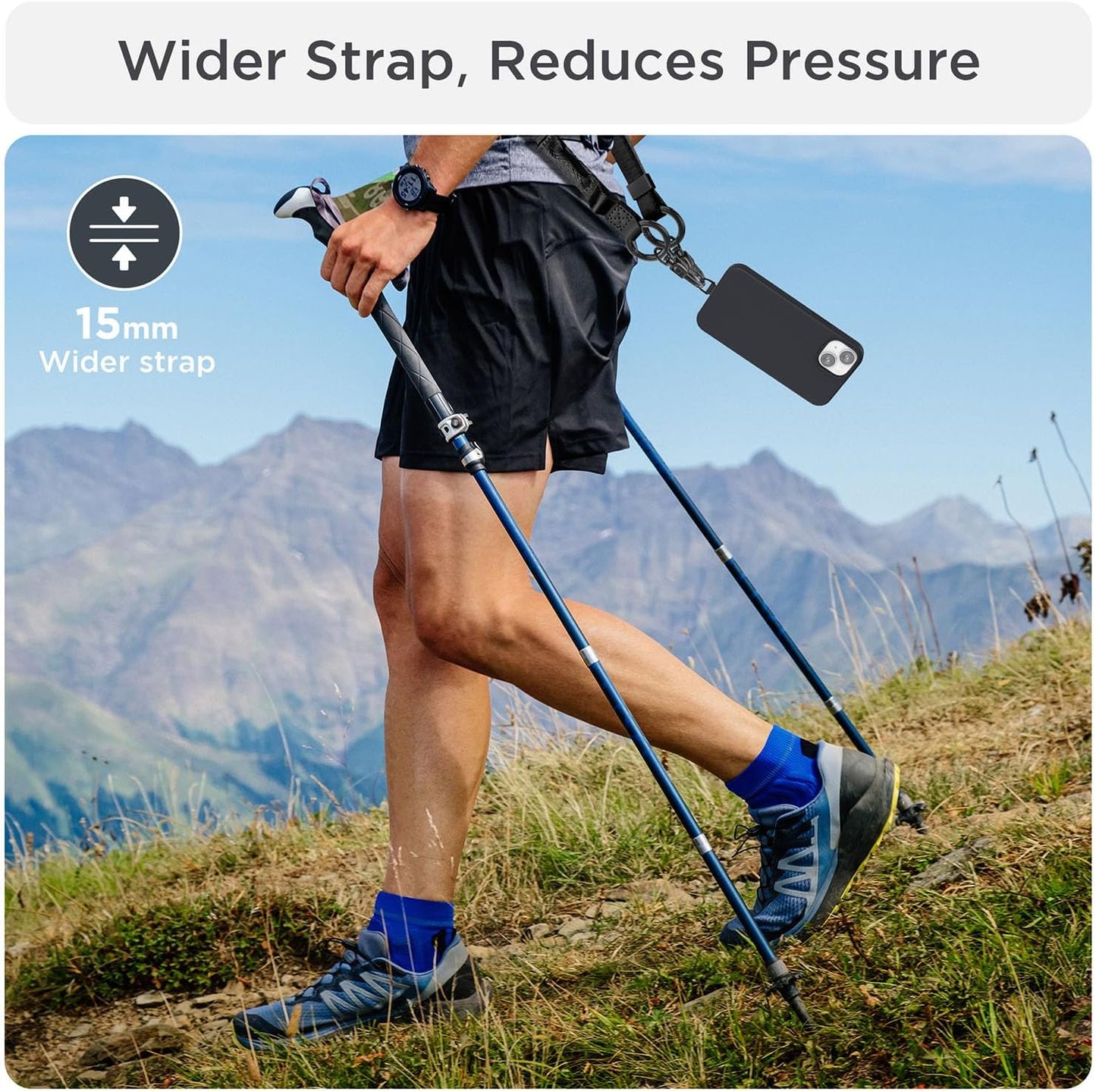 Phone Lanyard 2 in 1, Anti Theft Phone Strap Crossbody for Women Men, Adjustable Phone Wrist Strap with 2 Pack Tether Tabs