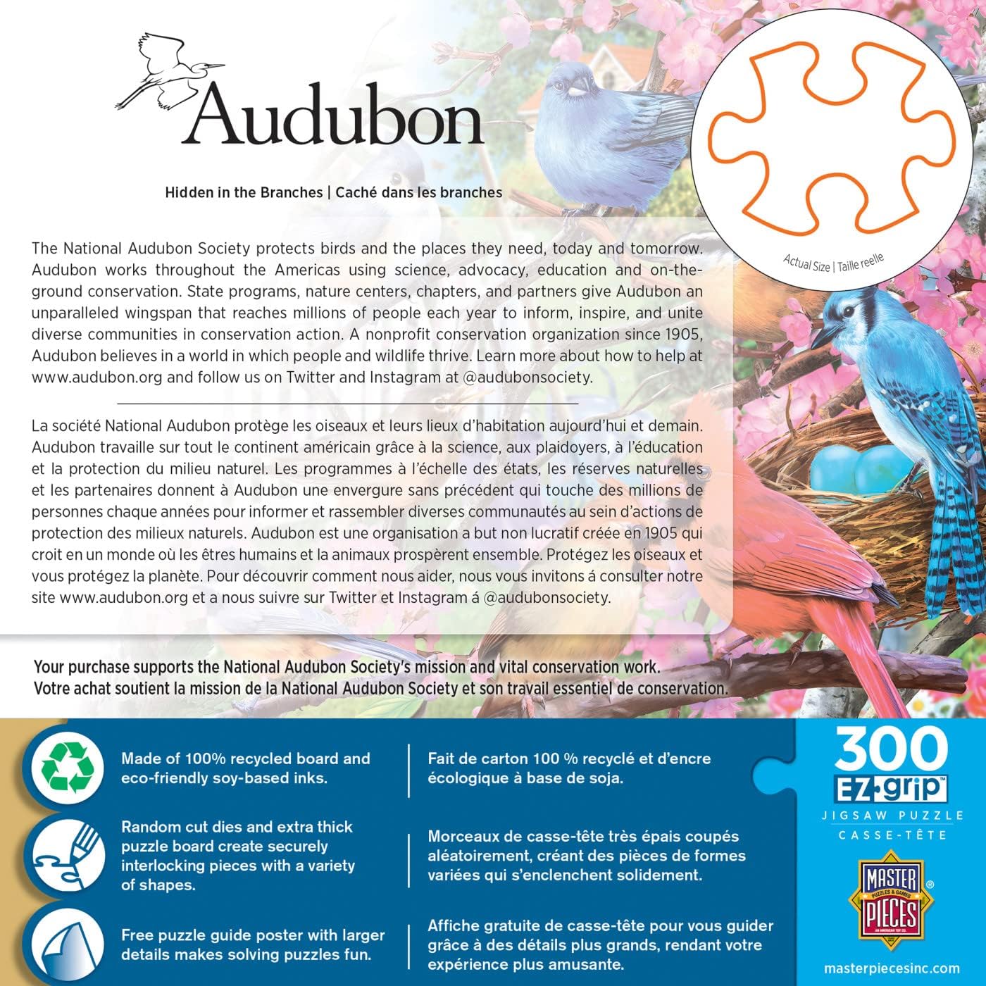 MasterPieces 300 Piece EZ Grip Jigsaw Puzzle - Hidden in The Branches - 18"x24"
