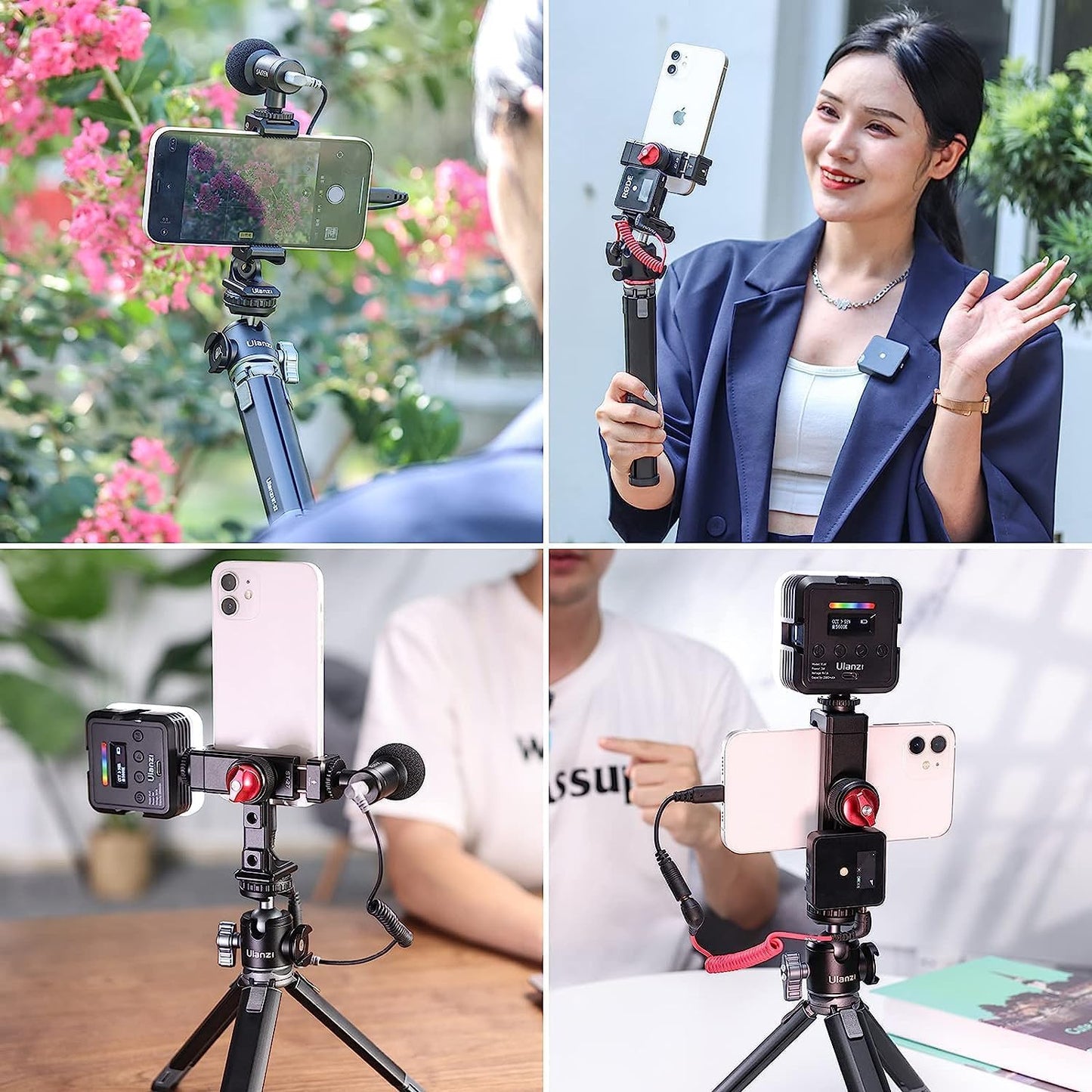 ULANZI ST-27 Phone Tripod Mount, 360° Metal Phone Holder for Tripod w 3 Cold Shoes & Arca Port, Versatile Smartphone Adapter for iPhone 17 16, Desktop Tripods, and Live Streaming/Vlogging Setup