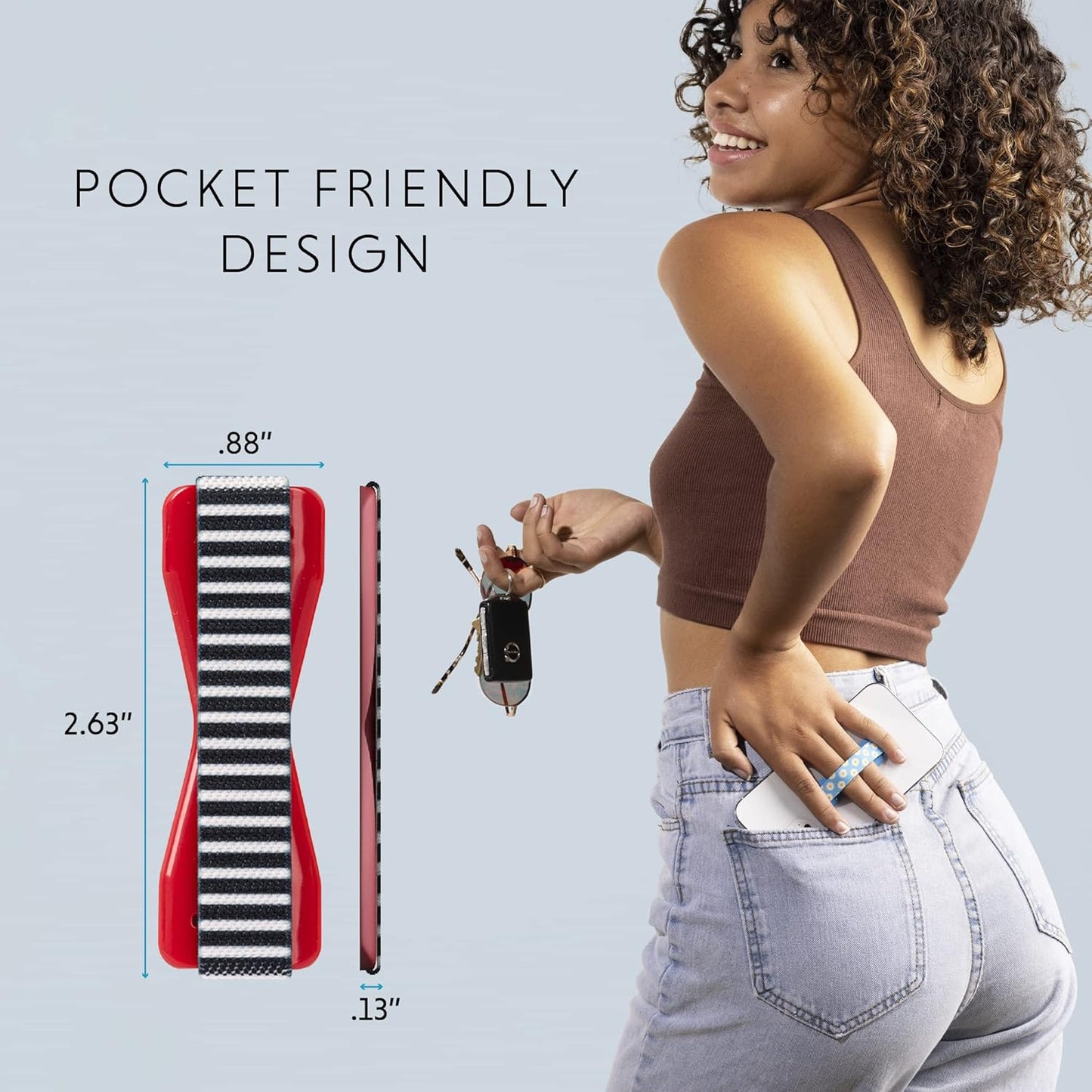 LOVEHANDLE Universal Phone Grip for Smartphones & Mini Tablets - Phone Holder for Hand - Wireless Charging Compatible - Made in The USA - MOD