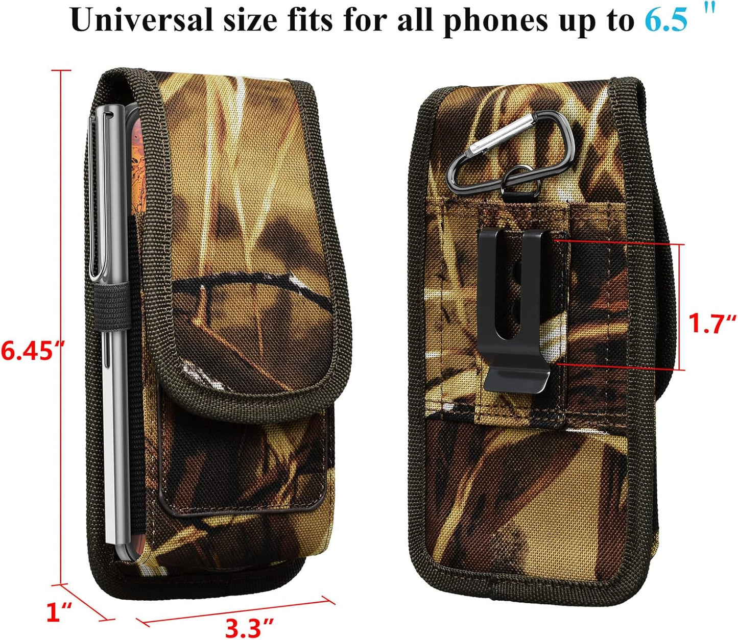 Njjex Phone Holster for Samsung Galaxy Note 20 Ultra Note 10 9 8 S25 Ultra S24 S23 S22 S21+ S20 S10 A14 A15 A16 A36 A35 5G Moto G 5G G Stylus 2025 Nylon Cell Phone Belt Clip Holder Pouch Carrying Case