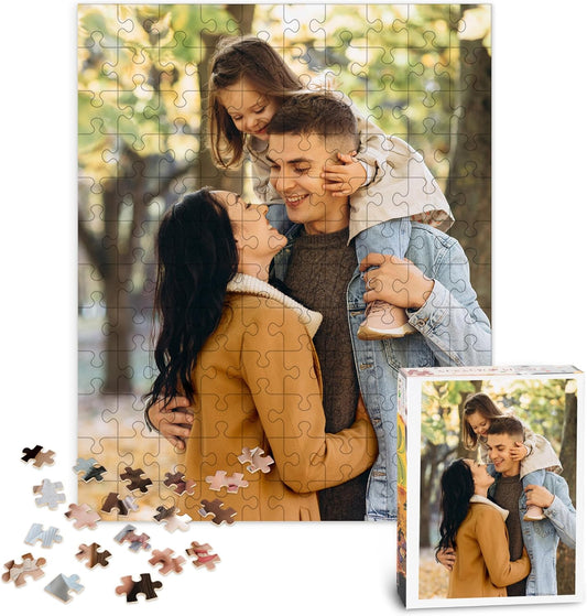Easycosy Custom Photo Puzzles 35/70/120/300/500/1000 Pieces for Adults Families Personalized Picture Text Jigsaw Puzzle Gift for Holiday Birthday Wedding Anniversay(Horizontal/Vertical)
