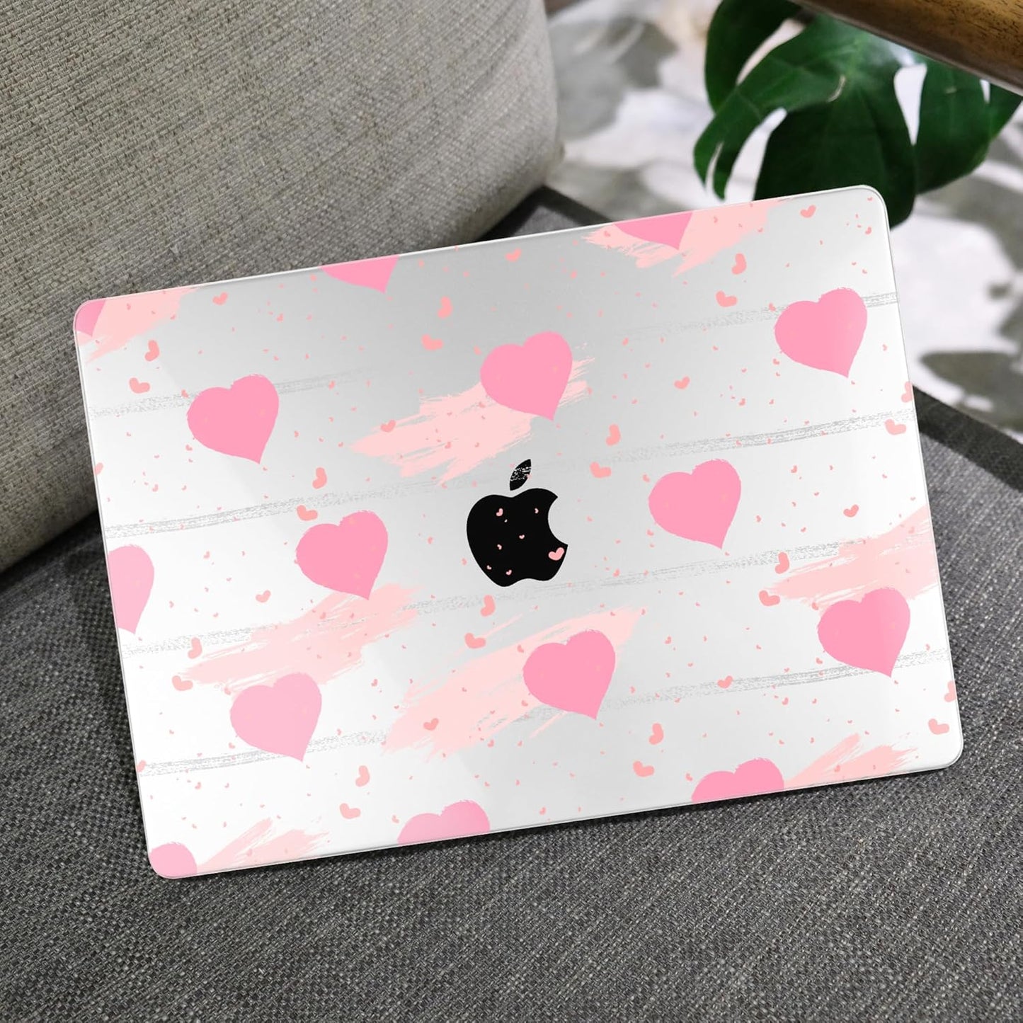 MEEgoodo Case for MacBook Pro 13 inch Case 2022 2021 2020 New A2338 M2/M1 A2251 A2289, Hard Shell with Keyboard & Camera Cover Compatible with 13 inch MacBook Pro, Watercolor Hearts & Grunge Elements