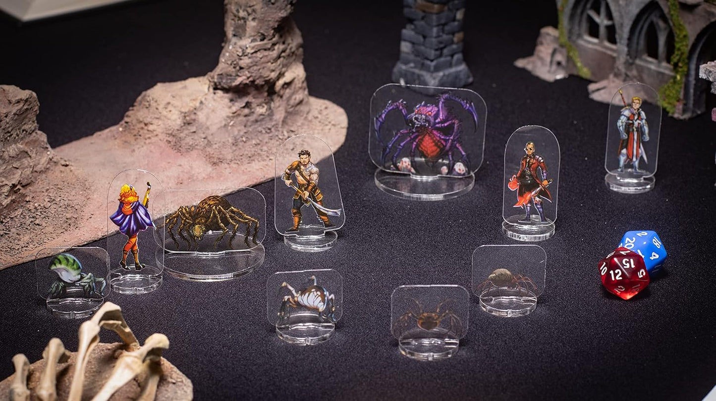 Arcknight Flat Plastic Miniatures: Mankind Horde; 31 Unique Human-Themed Enemy Minis for DND 5e and Pathfinder; Affordable, Skinny Figurines for Dungeons and Dragons and Other Tabletop RPG Games