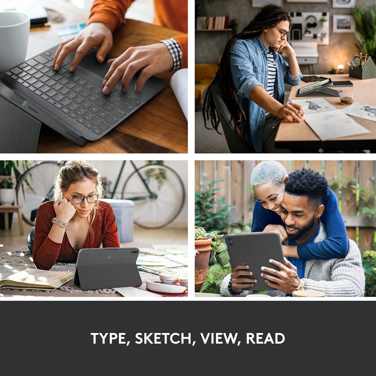 Logitech Combo Touch Keyboard Case for iPad (10th gen & A16) with Detachable Keyboard and Logitech Crayon (USB-C) Digital Pencil for All iPads (2018 Releases and Later)