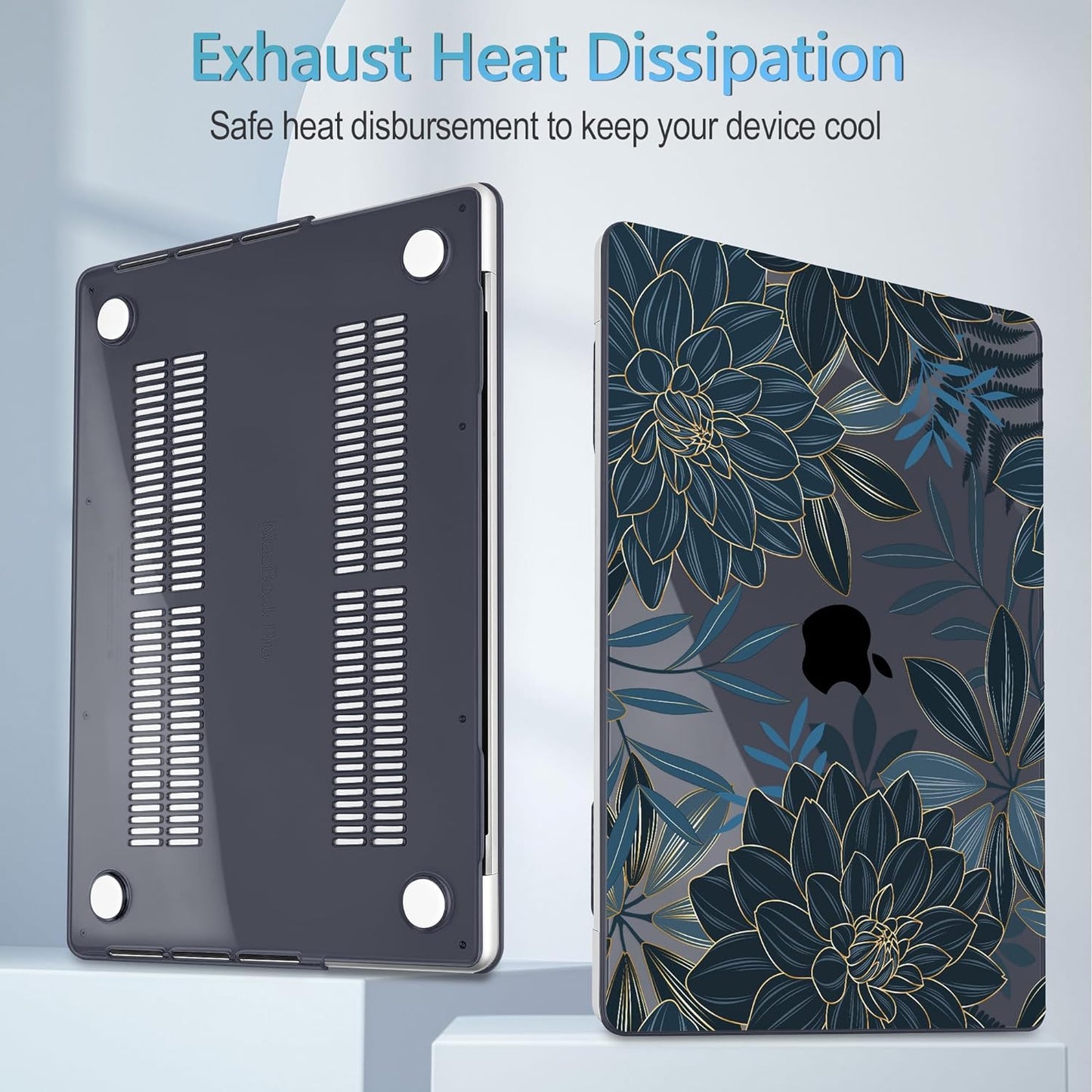 Mektron Case for MacBook Pro 16" M4 A3403 A3186 M3 A2991 M2 A2780 M1 A2485 (2021/2023/2024) Pro/Max with Touch ID, Hard Shell Plastic Laptop Cover Keyboard Cover Screen Protector, Dahlia Flower C035
