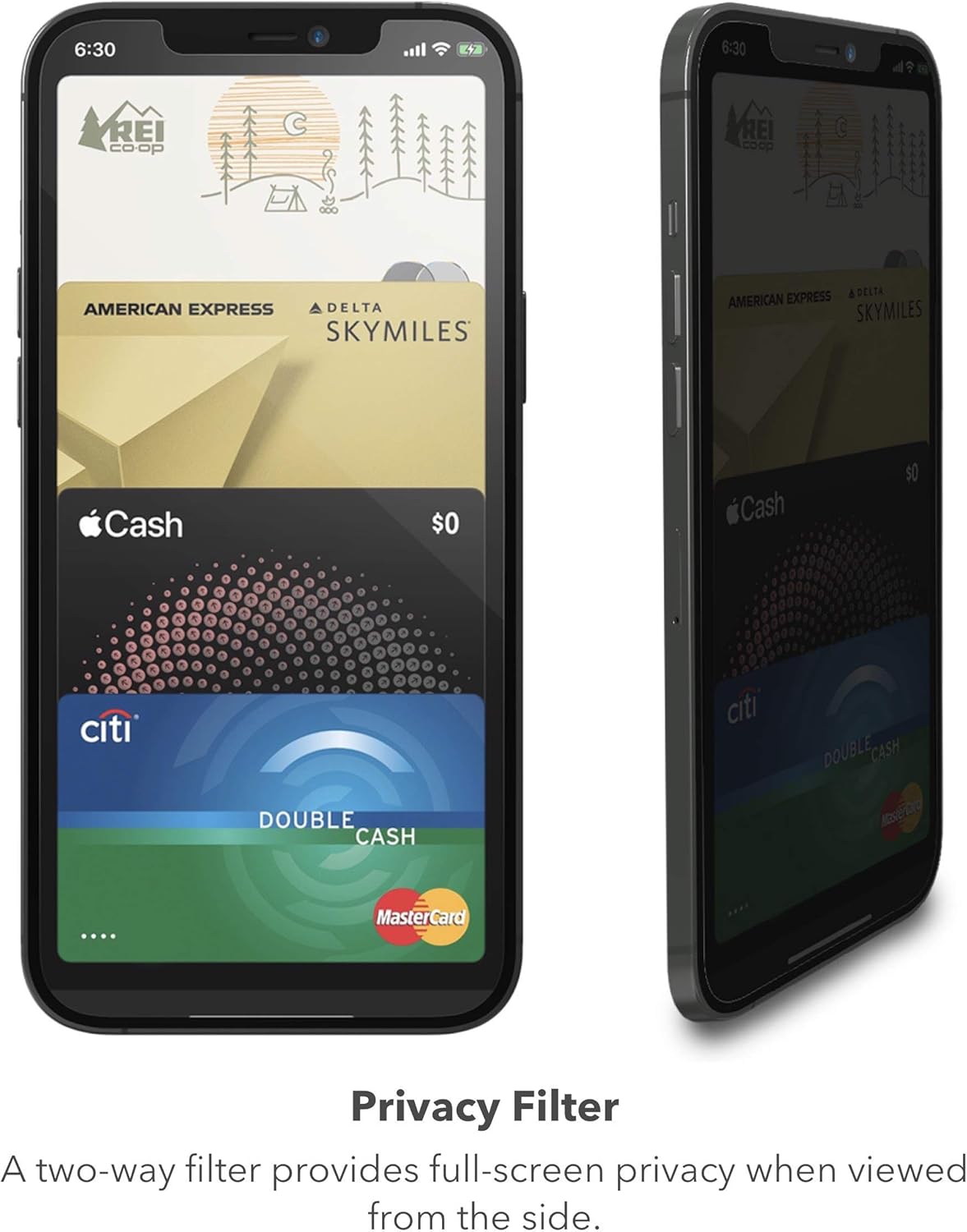 ZAGG InvisibleShield Glass Elite Privacy+ Screen Protector for iPhone 12 Pro Max, Two-Way Privacy Filter, 4X Stronger, Anti-Fingerprint Technology, Easy to Install