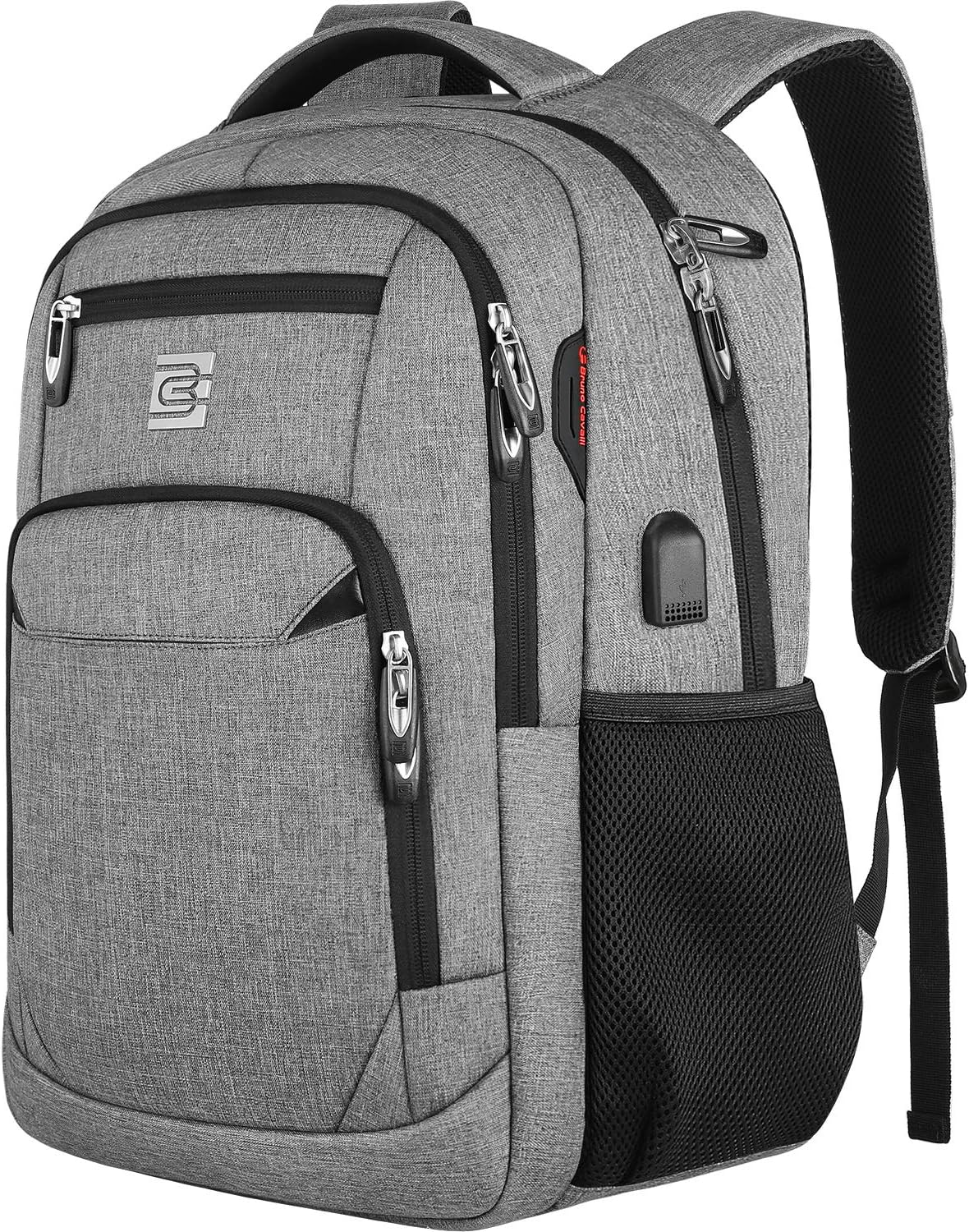 Laptop Backpack,Business Travel Anti Theft Slim Durable Laptops Backpack with USB Charging Port,Water Resistant College Computer Bag for Women & Men Fits 15.6 Inch Laptop and Notebook - Grey