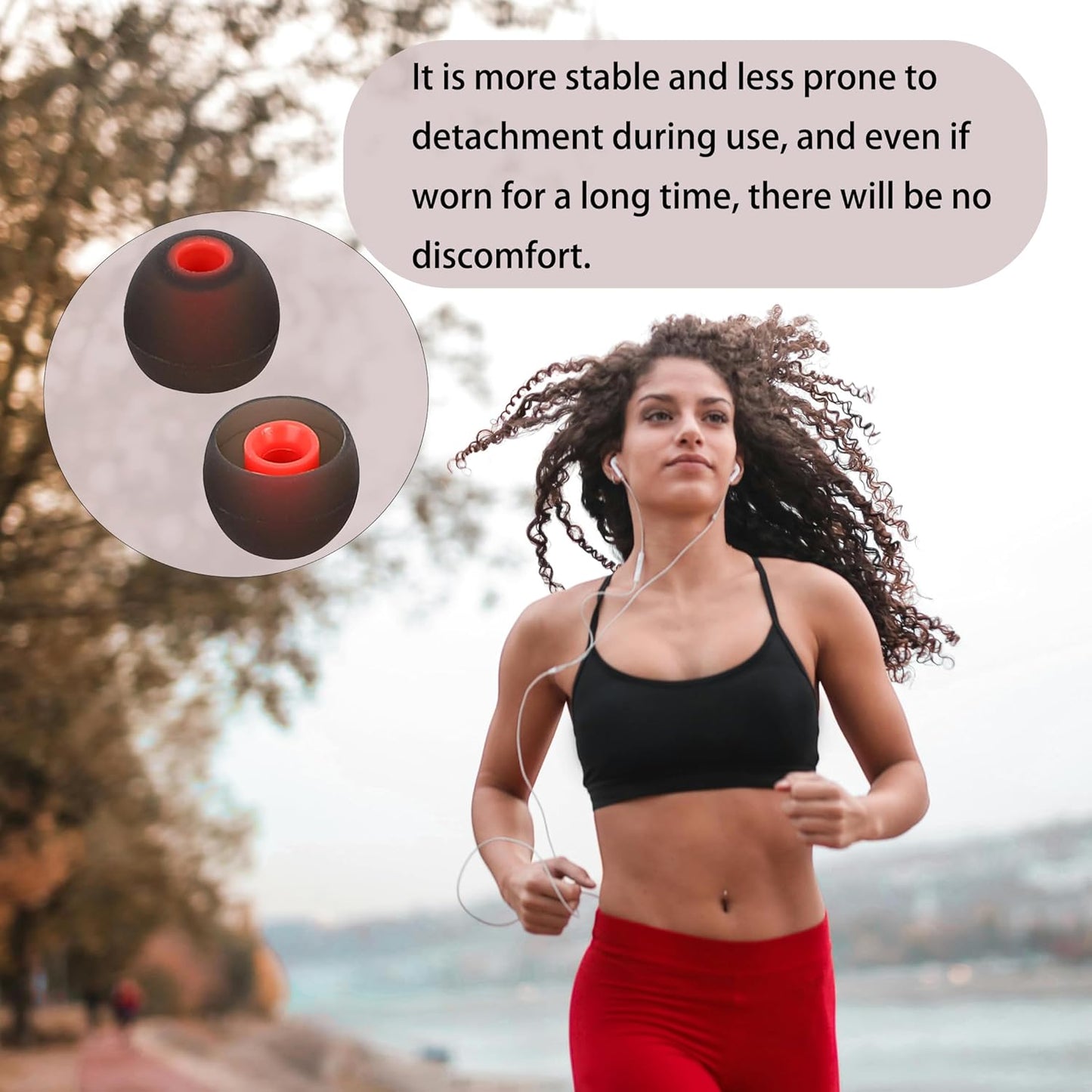 Silicone Earbud Tips - Fit Most In-Ear Earbuds (Inner Hole 3.8mm - 5.1mm) - 9 Pairs S M L