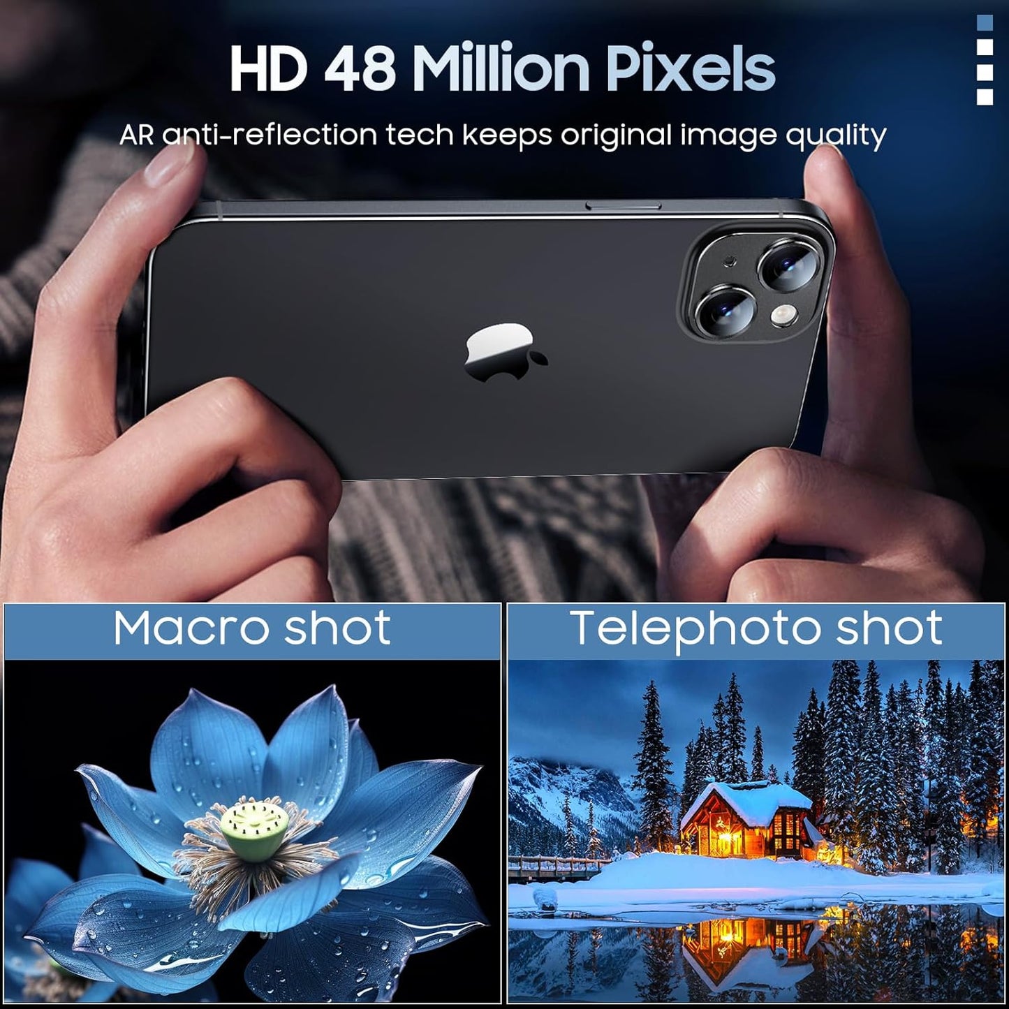 Uyiton for iPhone 15/iPhone 15 Plus Camera Lens Protector, [Not Easy to Break][Strong Adsorption][Case-Friendly] Metal Tempered Glass Rear Camera Screen Cover - Black