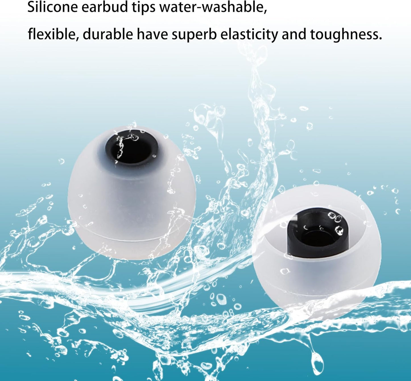 Replacement Earbud Tips Silicone Earbud Covers Fit Most in-Ear Earbuds(Inner Hole 3.8mm -5.1mm) Headphone Ear Tips Earbuds Rubber Tips 9 Pairs S M L