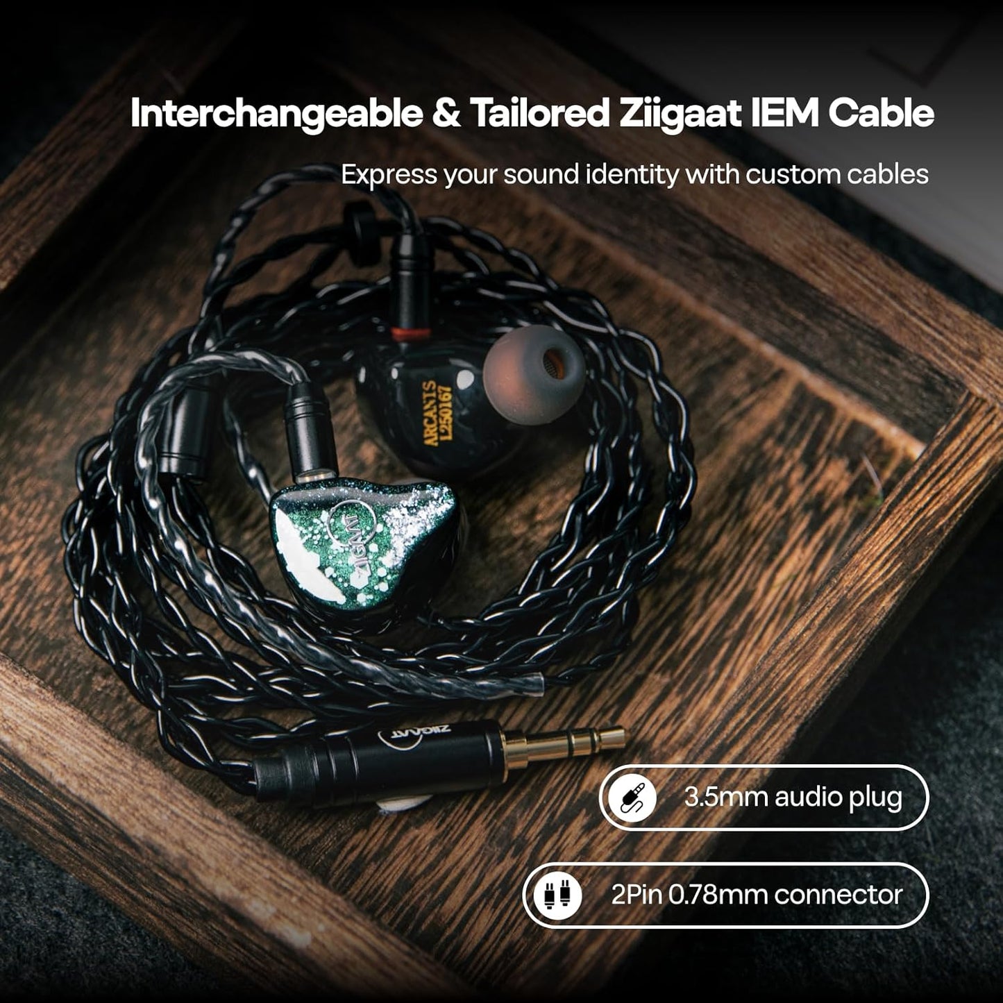 Linsoul ZiiGaat Arcanis in Ear Monitor, Professional 2DD+5BA Hybrid IEM Earphone, Gaming Earbuds, HiFi Wired Earbuds with Detachable Cable for Musicians Audiophiles