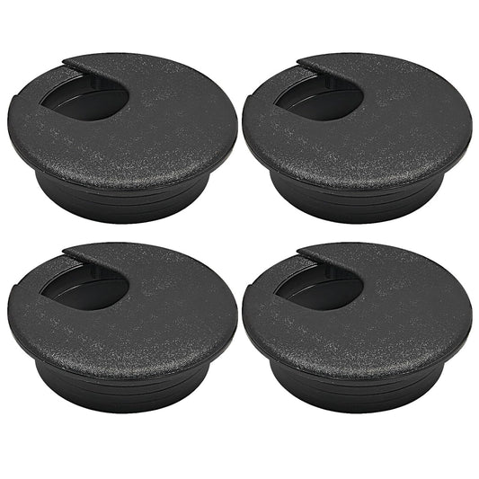 Desk Grommet 1-1/2" (38 mm), Desk Cord Hole Cover, Cable Grommet ABS Plastic, Desk Hole Grommet for Office and Home Table Cable, Detachable Cable Cord Organizer (Black 4 Pcs)