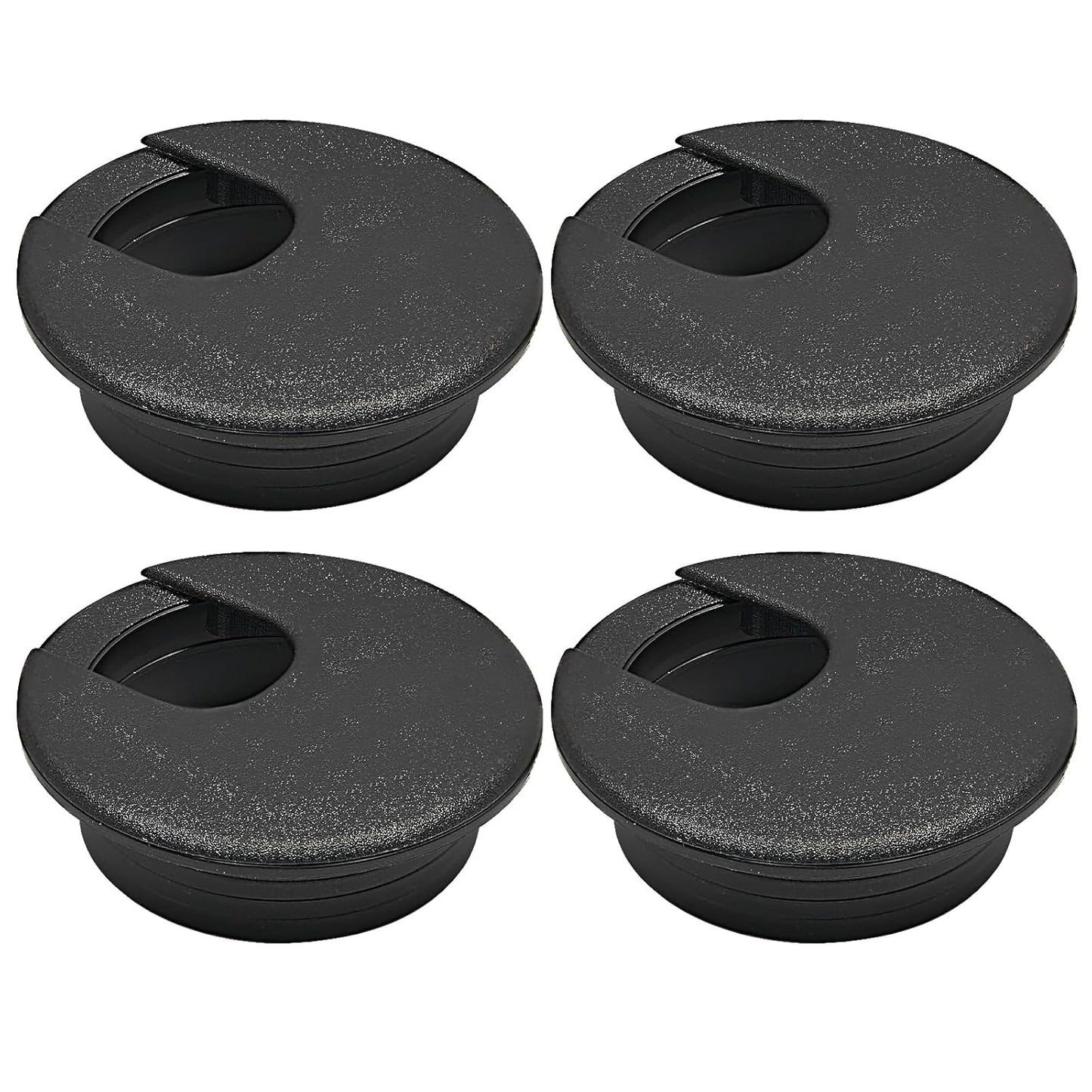 Desk Grommet 1-3/8" (35 mm), Desk Cord Hole Cover, Cable Grommet ABS Plastic, Desk Hole Grommet for Office and Home Table Cable, Detachable Cable Cord Organizer (Black 4 Pcs)