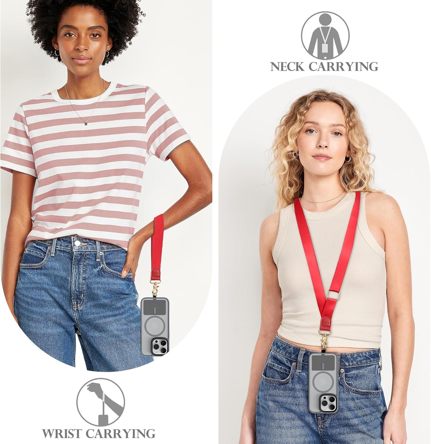 TiMOVO Phone Lanyard Crossbody Wrist Strap, Adjustable Anti-Theft Strap for Smartphone Case