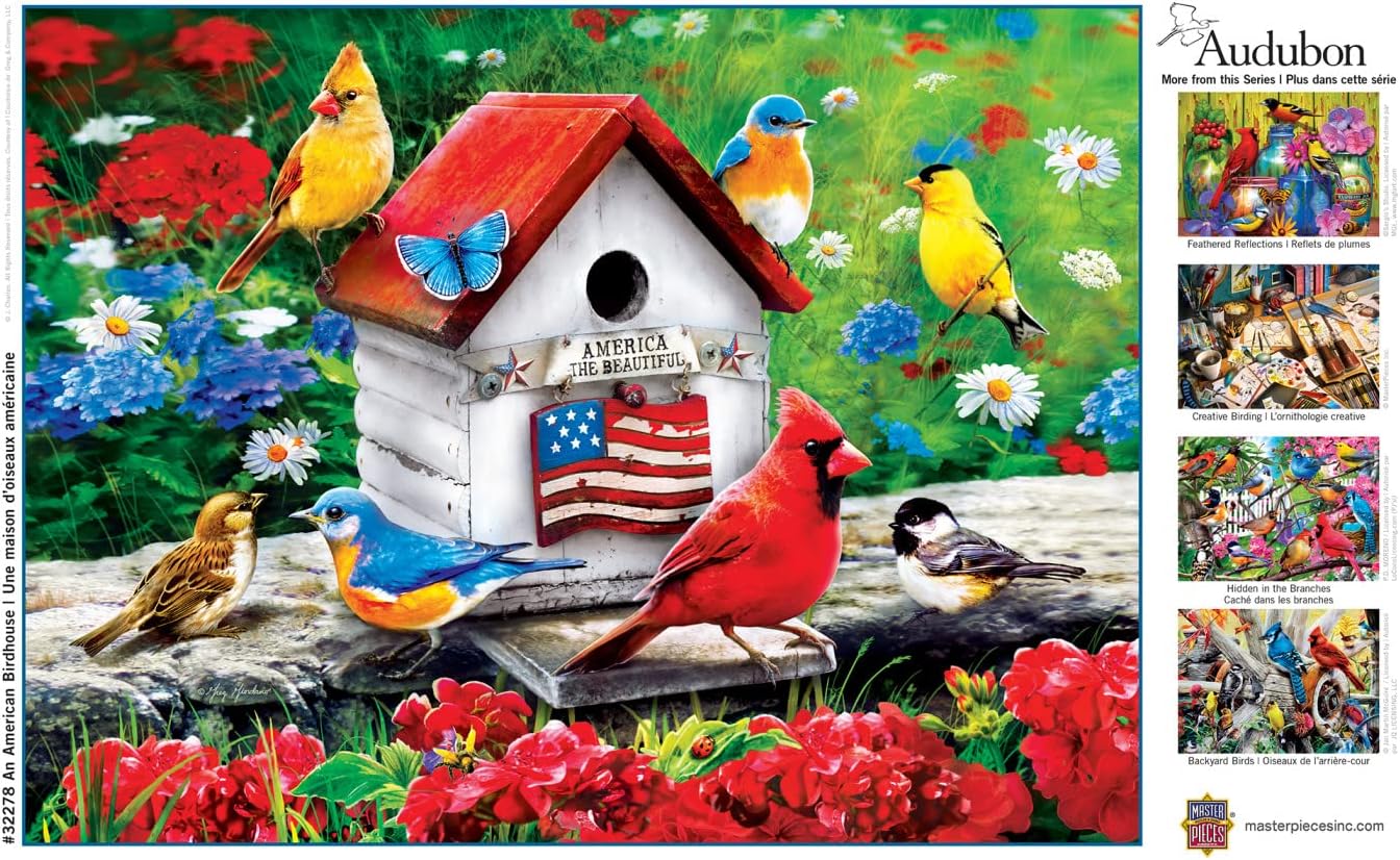 MasterPieces 300 Piece EZ Grip Jigsaw Puzzle - An American Birdhouse - 18"x24"