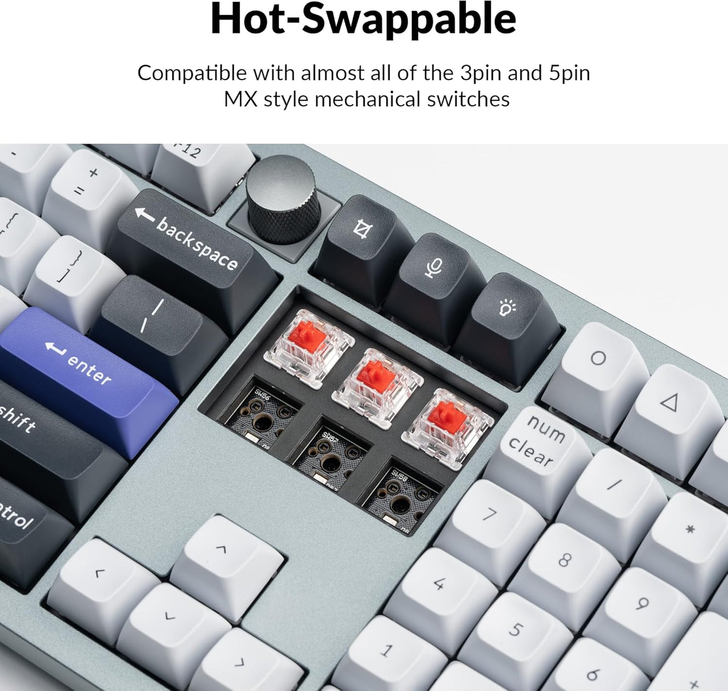 Keychron Q6 Pro Full Aluminum Wireless Bluetooth Custom Mechanical Keyboard for Mac Windows Linux, Full-Size QMK/VIA Programmable Knob KSA Double-Shot PBT Keycap Hot-Swappable K Pro Red Switch-Grey