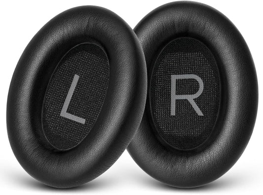 GEVO Replacement Ear Pads for Bose QC45, Ear Cushions for Bose QuietComfort 45 (QC45) & Quiet Comfort SE (QC SE) Headphones, Earpads with Softer Leather Noise Isolation Foam (Black)