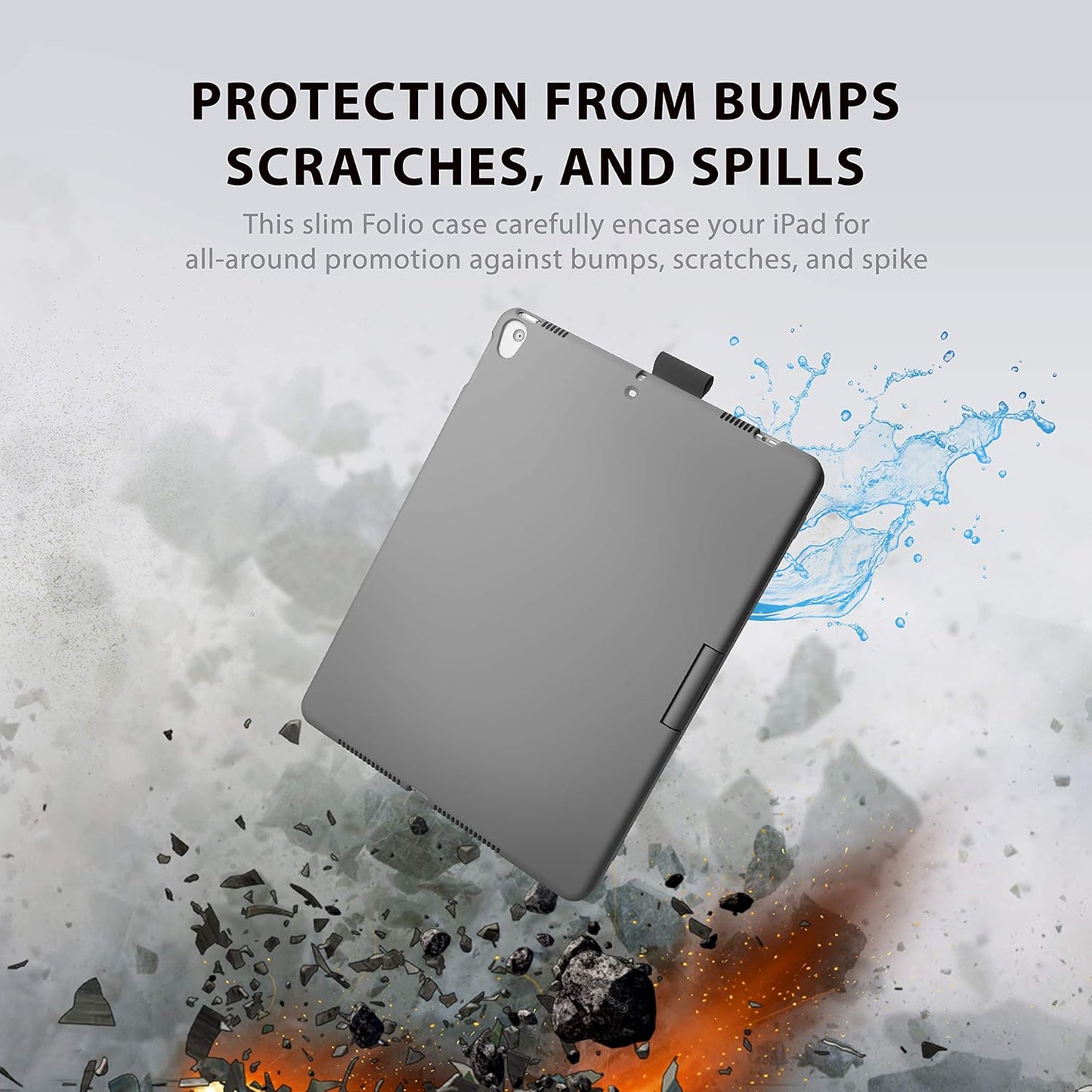 typecase Touch iPad 9th Generation Case with Keyboard (10.2", 2021), Multi-Touch Trackpad, 10 Color Backlight, 360° Rotatable, Thin & Light for iPad 8th Gen, 7th Gen, Air 3, Pro 10.5 (Space Gray)