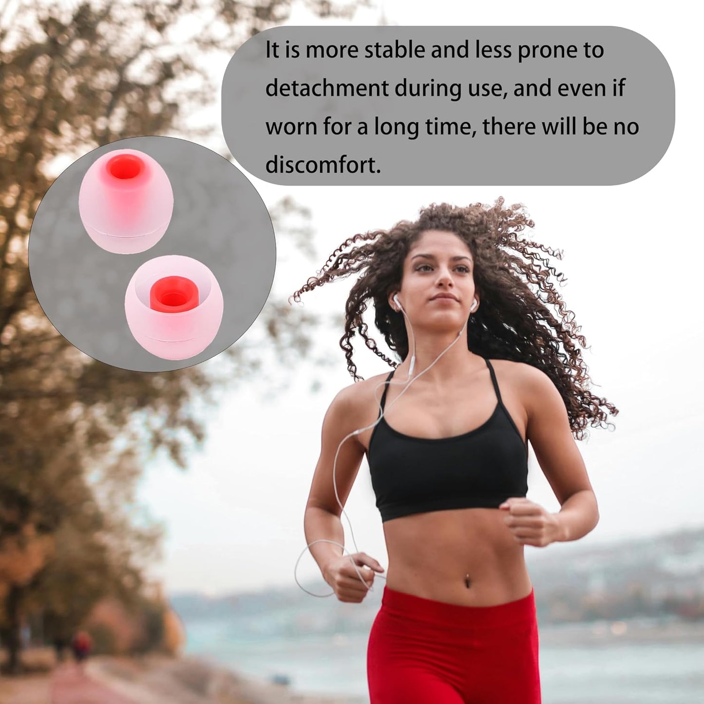 Silicone Earbud Tips - Fit Most In-Ear Earbuds (Inner Hole 3.8mm -5.1mm) - 9 Pairs S M L