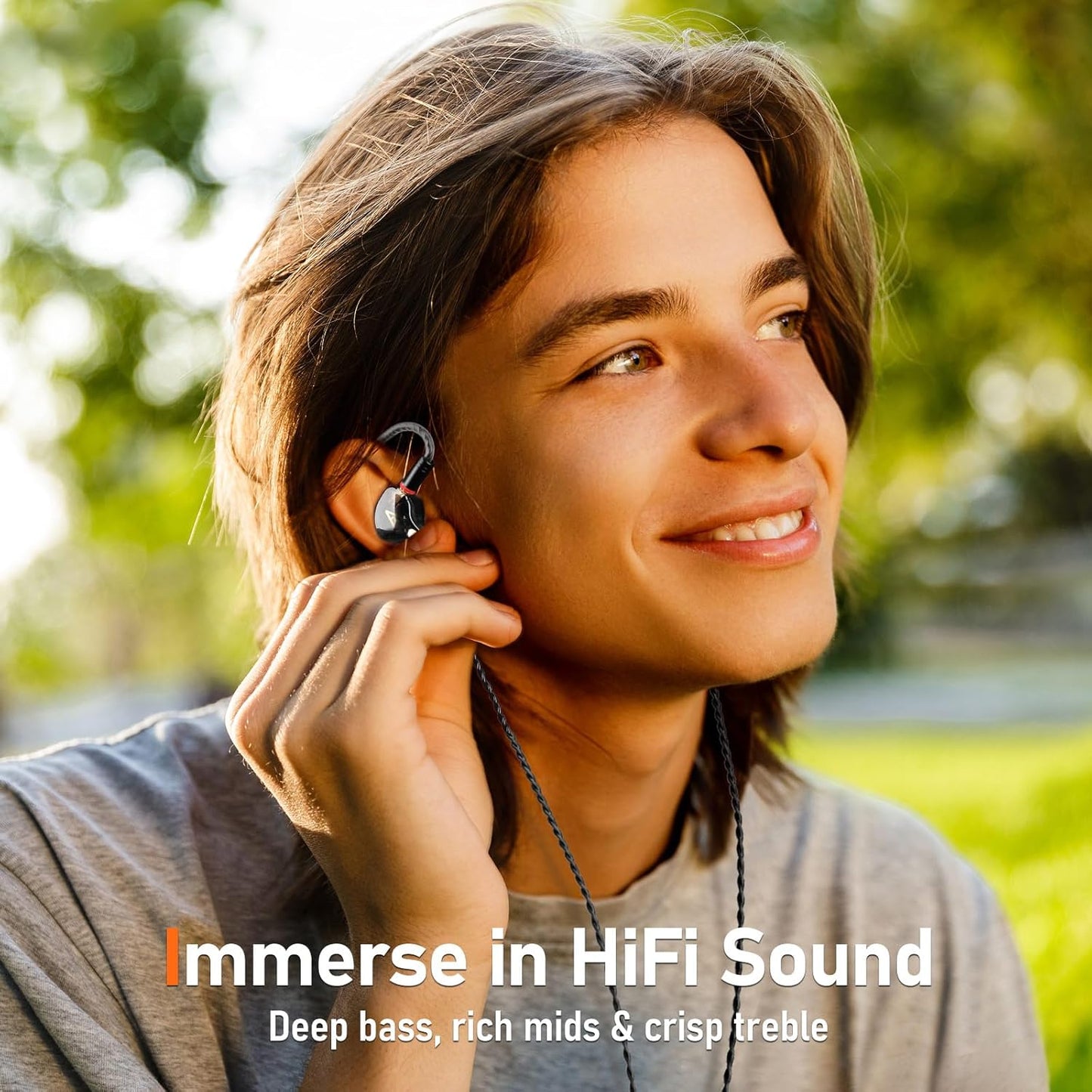 Vibes 202M Wired Earbuds - HiFi in Ear Monitor Headphones - Noise-Isolating Ear Buds w/ Mic - Clear Sound, Deep Bass & Comfort-Fit Gaming Earphones - MMCX to 3.5mm & Silver Plated Cord, Carrying Case