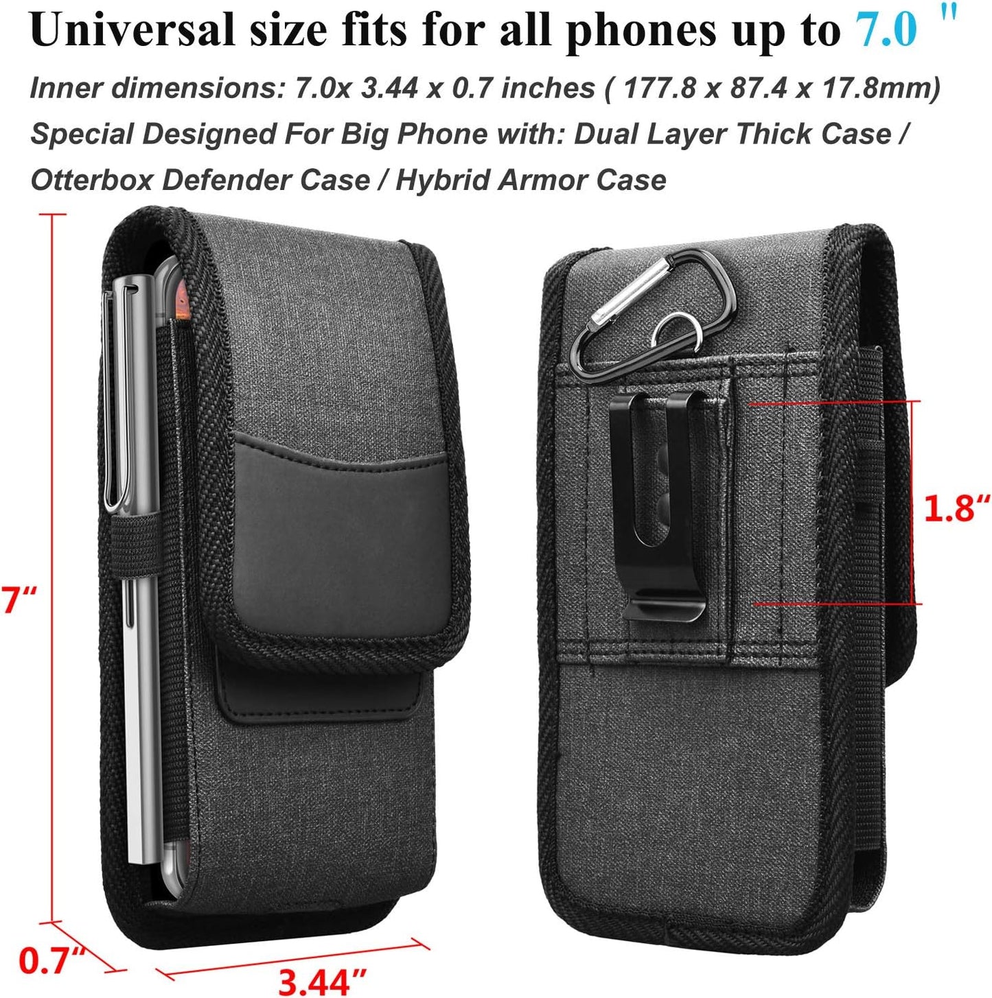 Njjex Cell Phone Holster for Samsung Galaxy S25 Ultra S24 S23 Plus S22 S21 S20 FE Note 20 Ultra A14 A15 A16 A17 A35 A36 iPhone 14 15 16 17 Pro Max Belt Clip Holster Phone Pouch Holder Carrying Case
