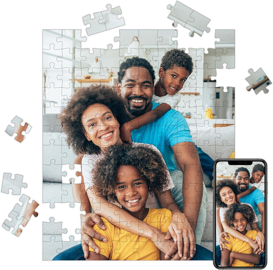 Custom Puzzle from Photos - Personalized 1000/500/300/200/120 Piece Jigsaw Puzzle for Adults & Kids, Unique Wooden Gift for Christmas, Wedding, Anniversary, Birthday