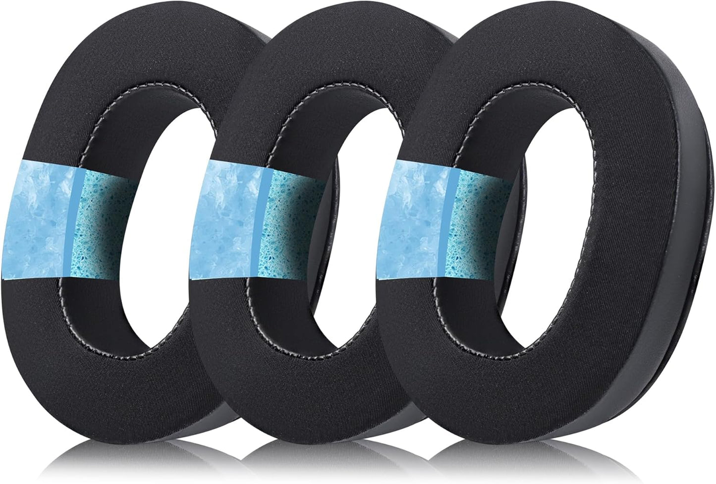 Replacement Ear Pads for Headphones - Compatible for Sony MDR-1000x/WH-1000xm2 | Premium Ice Silk Cloth Cooling Gel Cushions with Soft Memory Foam for Comfort - Black