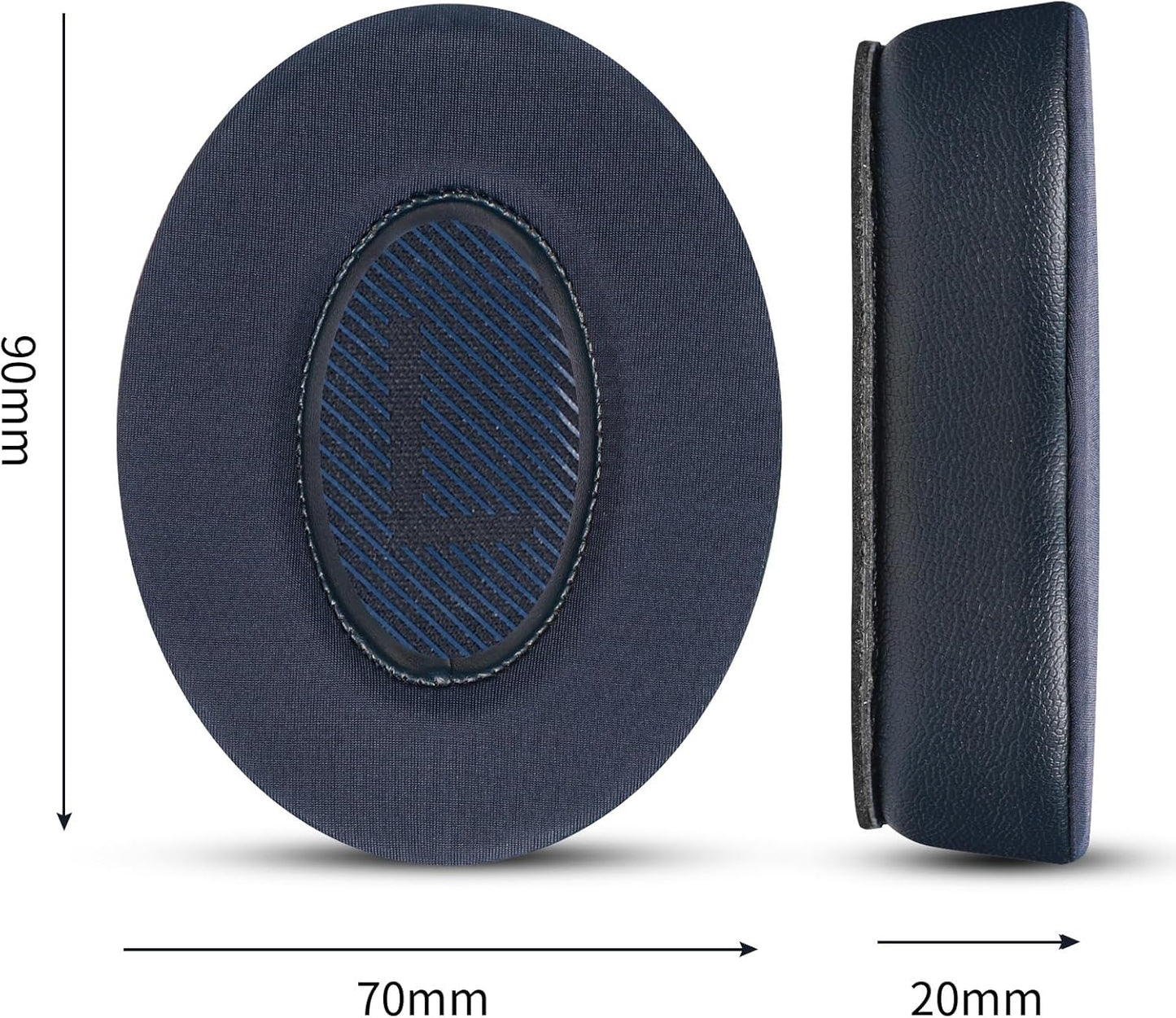 Full Cooling Gel Replacement Earpads for Bose Quiet Comfort QC35 Headphones Ear Pads Cushions with Breathable Ice Silk Fabric, High-Density Noise Cancelling Foam - Blue