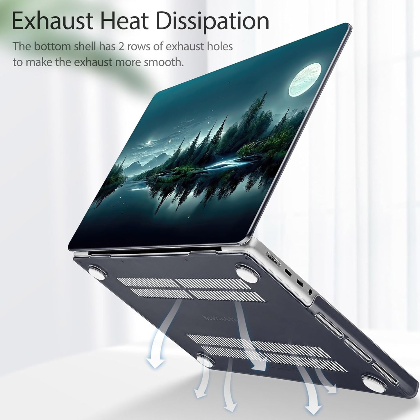 Tuiklol for MacBook Pro 14 Inch Case 2024-2021 Release M4 A3112 A3401 A3185/M3 A2918 A2992/M2 A2779/M1 A2442 Pro/Max,Hard Shell Case with Keyboard Cover & Screen Protector for Touch ID,Night Forest