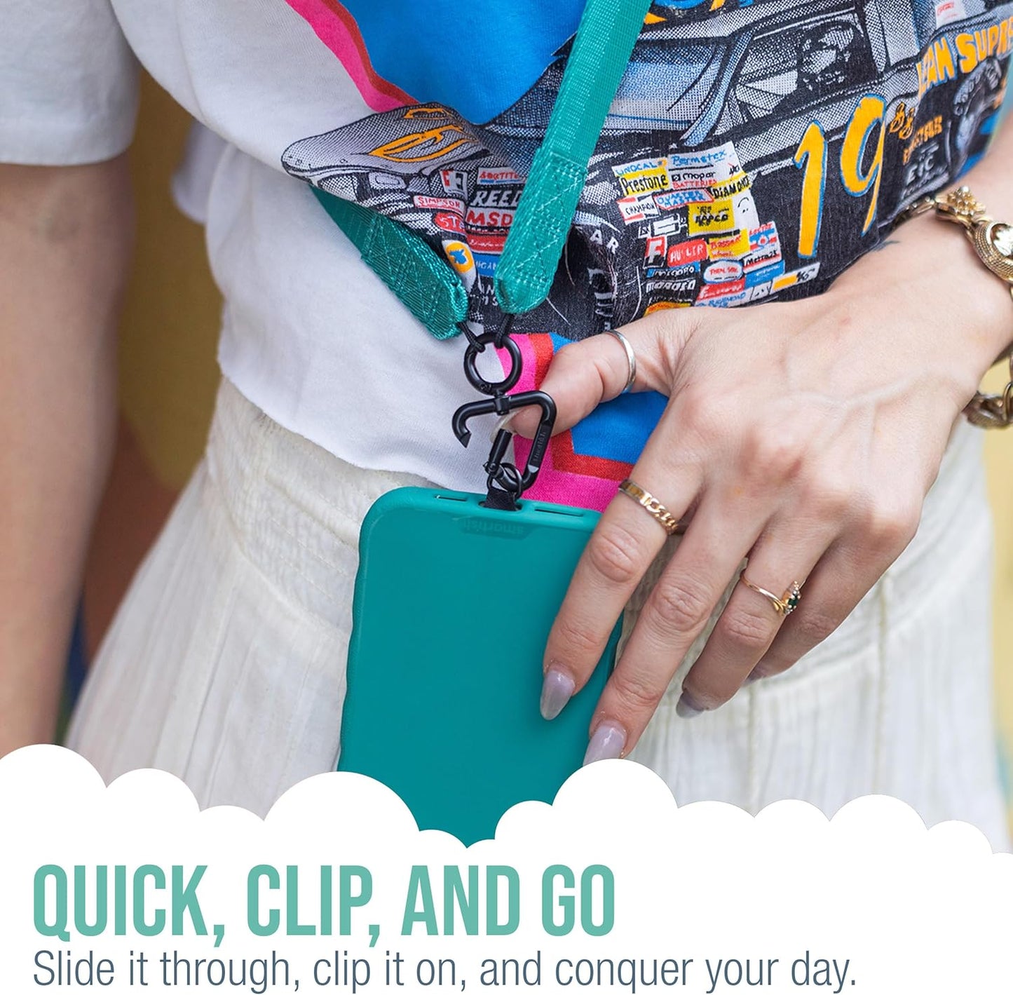 Smartish Phone Lanyard - Case Clinger - Universal iPhone Holder w/Detachable Crossbody Shoulder Neck Strap w/Storage Loops, Fidlock, Insert for Phone Cases iPhone, Galaxy, Pixel- Mauve It or Lose It