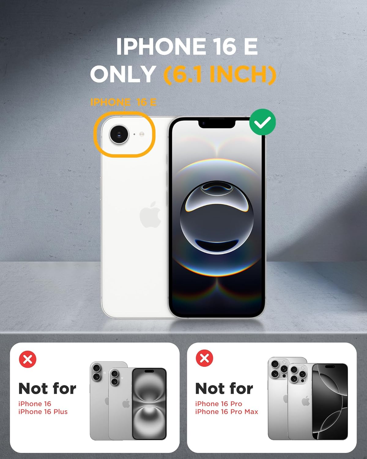 Miracase Magnetic for iPhone 16e Case Full-Body Phone with Built-in Glass Screen Protector, [Compatible with MagSafe] Military Drop Proof 16E Cover Bumper 6.1 inch, Matte Clear