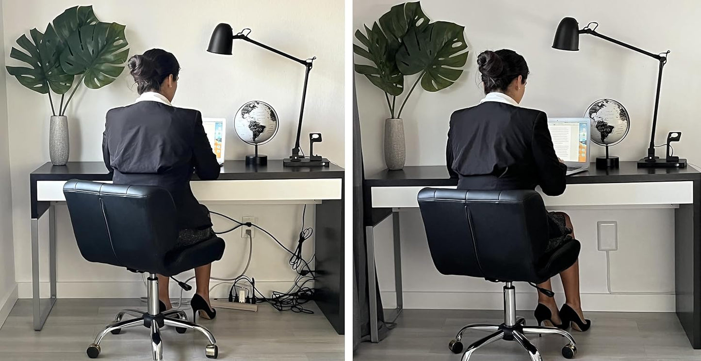 Sleek Socket Original & Patented Ultra-Thin Outlet Concealer with Cord Concealer Kit, Flat Extension Cord with Multi Outlets Surge Protector Power Strip, Ideal for Home Office and Home Theater