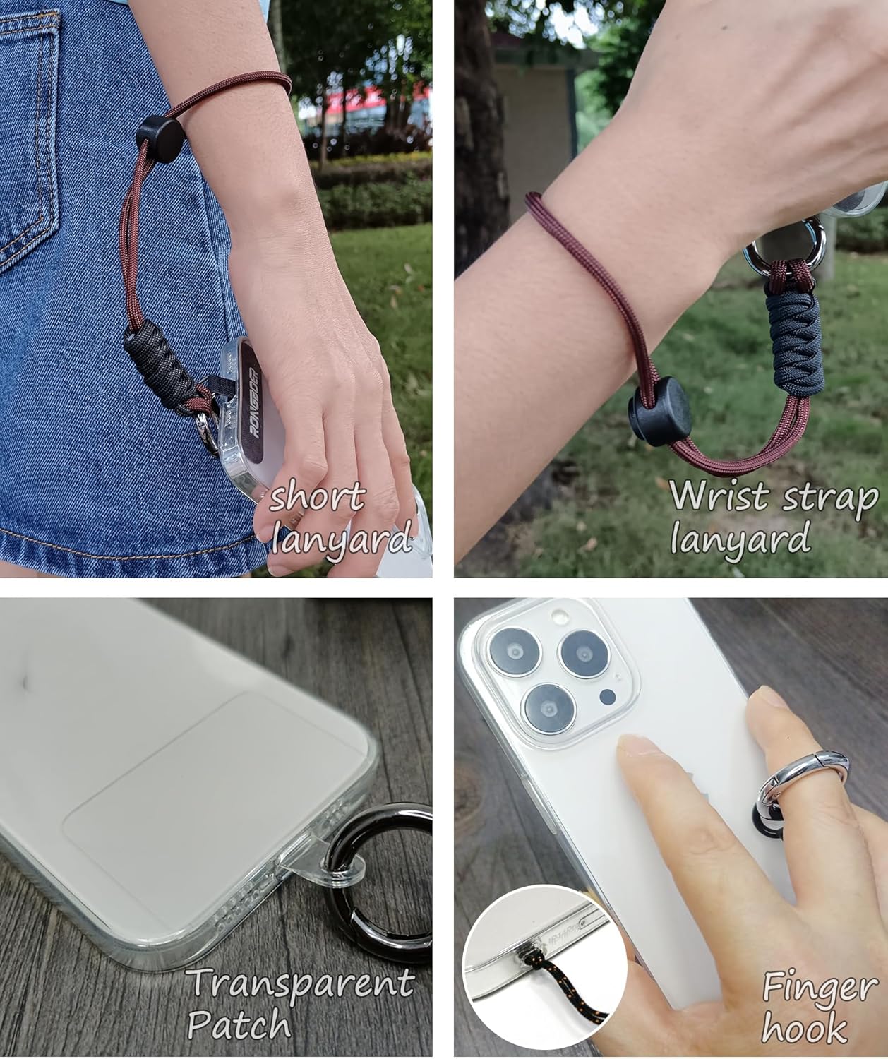 Cell Phone Lanyard Wrist Strap,Key Lanyard for Women,Phone Charms Strap,Short Wrist Lanyard for Keys,Keychain Lanyard (Coffee Black)