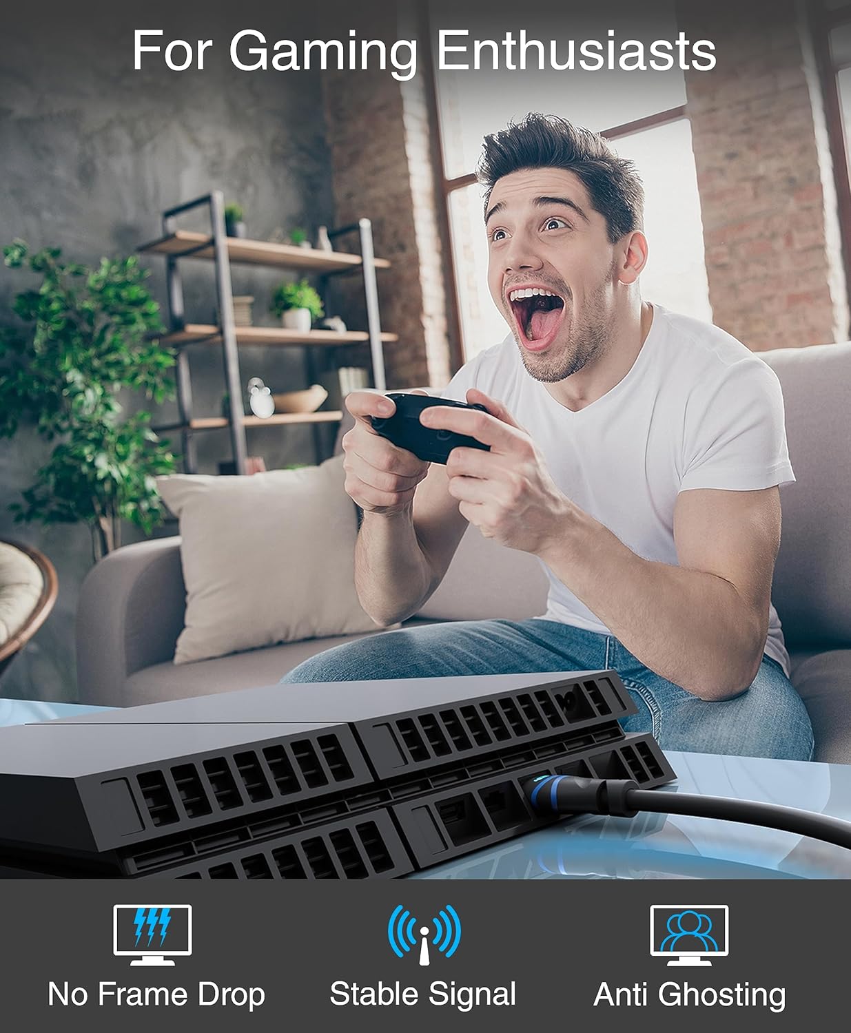 BlueRigger 4K HDMI Cable 35FT (4K 30Hz, HDR10, in-Wall CL3 Rated, High Speed, HDCP2.2, eARC) - Long HDMI Cable Compatible with Home Theatre, HDTV, Gaming Consoles, Streaming Devices