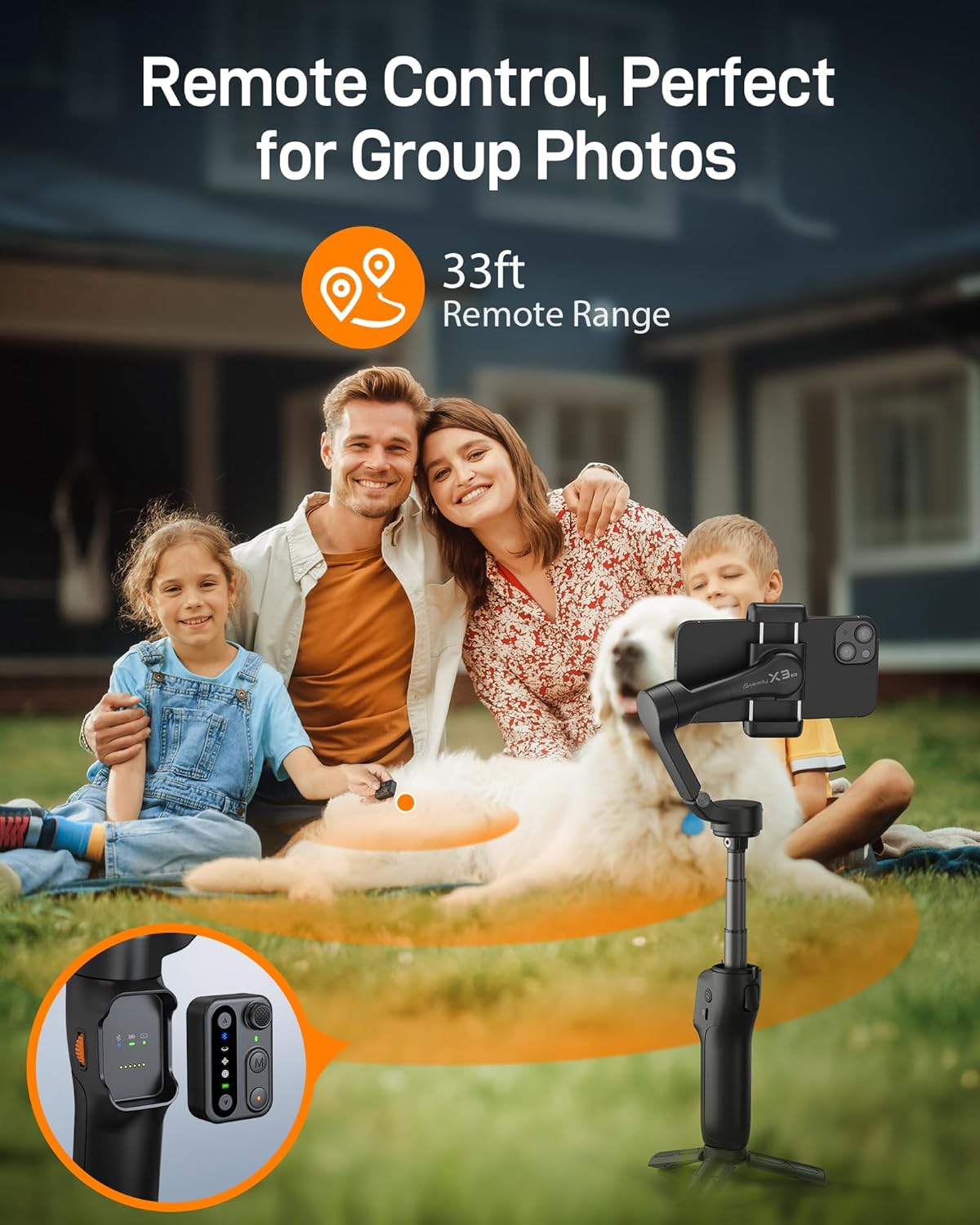 hohem iSteady X3 SE Plus Gimbal Stabilizer for iPhone, 3-Axis Phone Gimbal with Detachable Remote Control, Extendable Rod, 11-Hour Battery, Portable Foldable Stabilizer for Video Recording