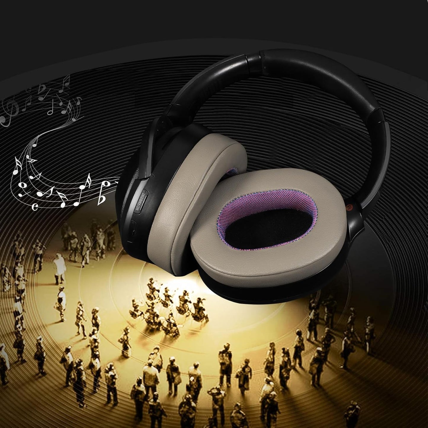 Sheepskin Replacement Earpads for WH-1000XM2/MDR-1000X - Gold/Purple