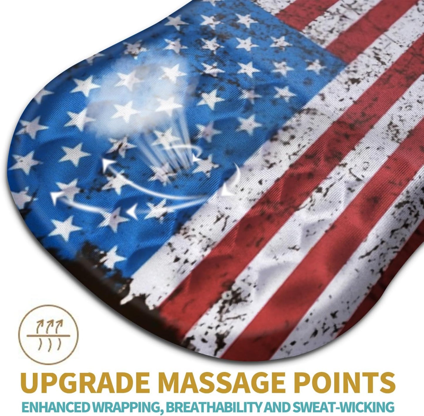 Hokafenle Ergonomic Mouse Pad Wrist Support with Massage Design, Wrist Rest Pain Relief Mousepad with Memory Foam&Non-Slip PU Base, Mouse Pads for Wireless Mouse & Desk (12x8 inch,USA Flag)