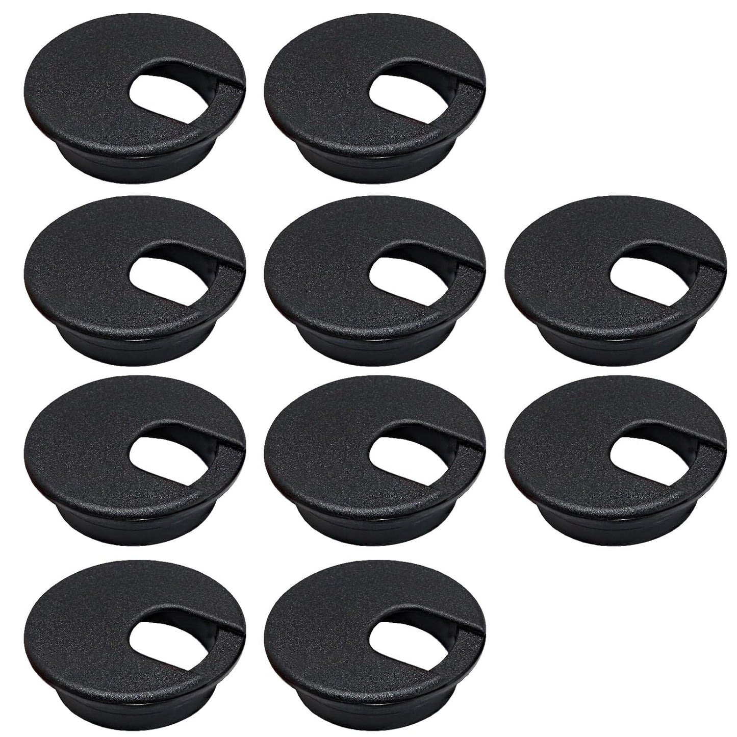 10 Pcs Desk Grommet 1-3/8" / 35 mm, Desk Cord Hole Cover, Cable Grommet ABS Plastic, Desk Hole Grommet for Home & Office Pc, Detachable Cable Cord Organizer-Black
